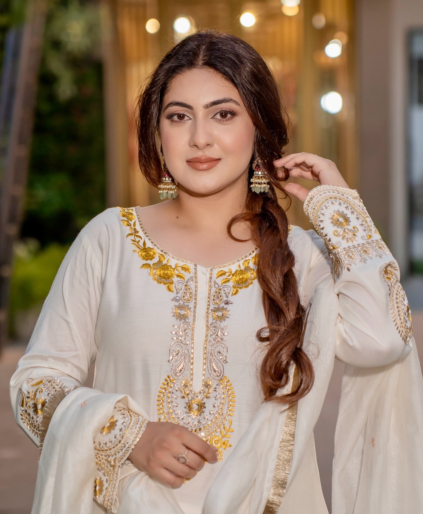 Designer Party Wear Look Top-Sharara And Dupatta With Embroidery Work