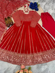 Designer Party Wear Look Anarkali Gown Pent And Dupatta