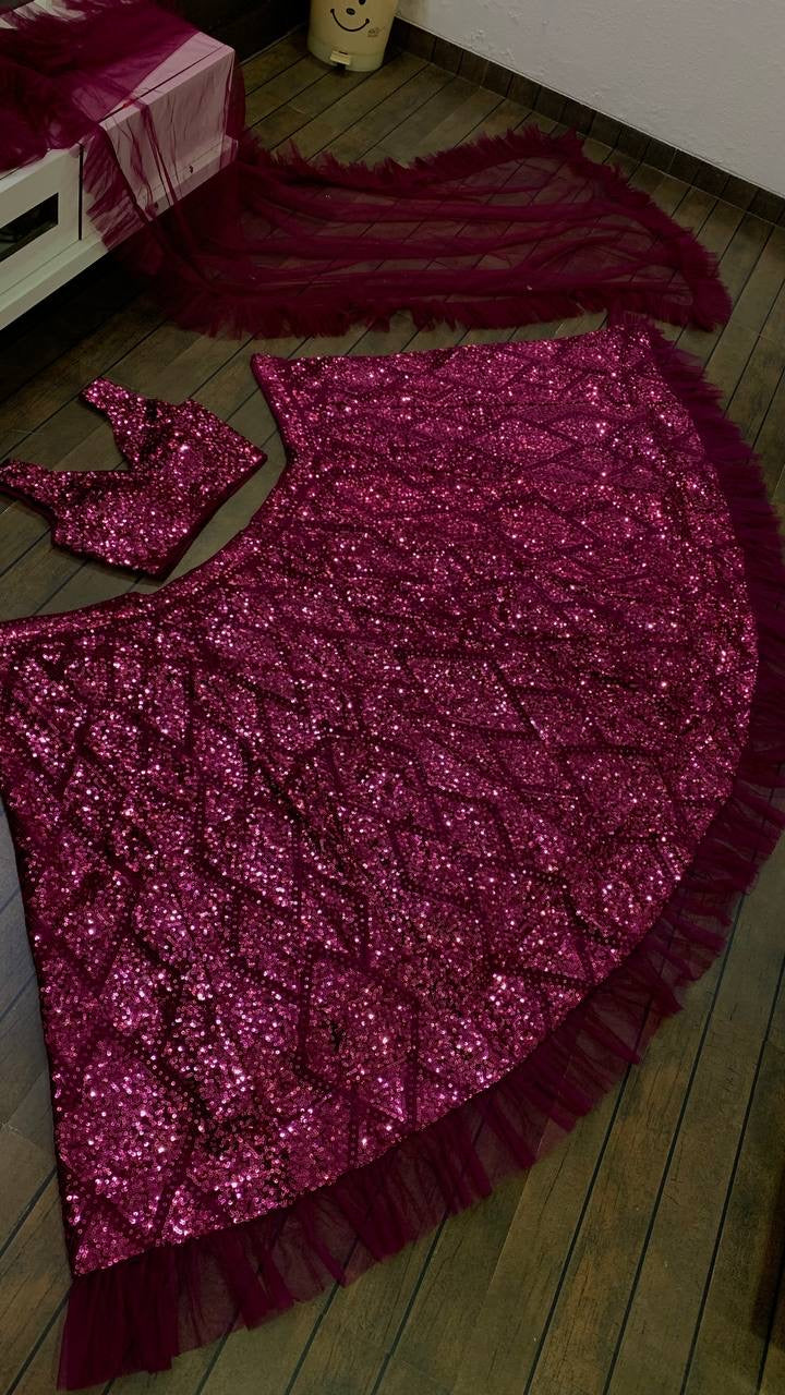 Party Wear Lehenga Choli With Thread & Sequence Work