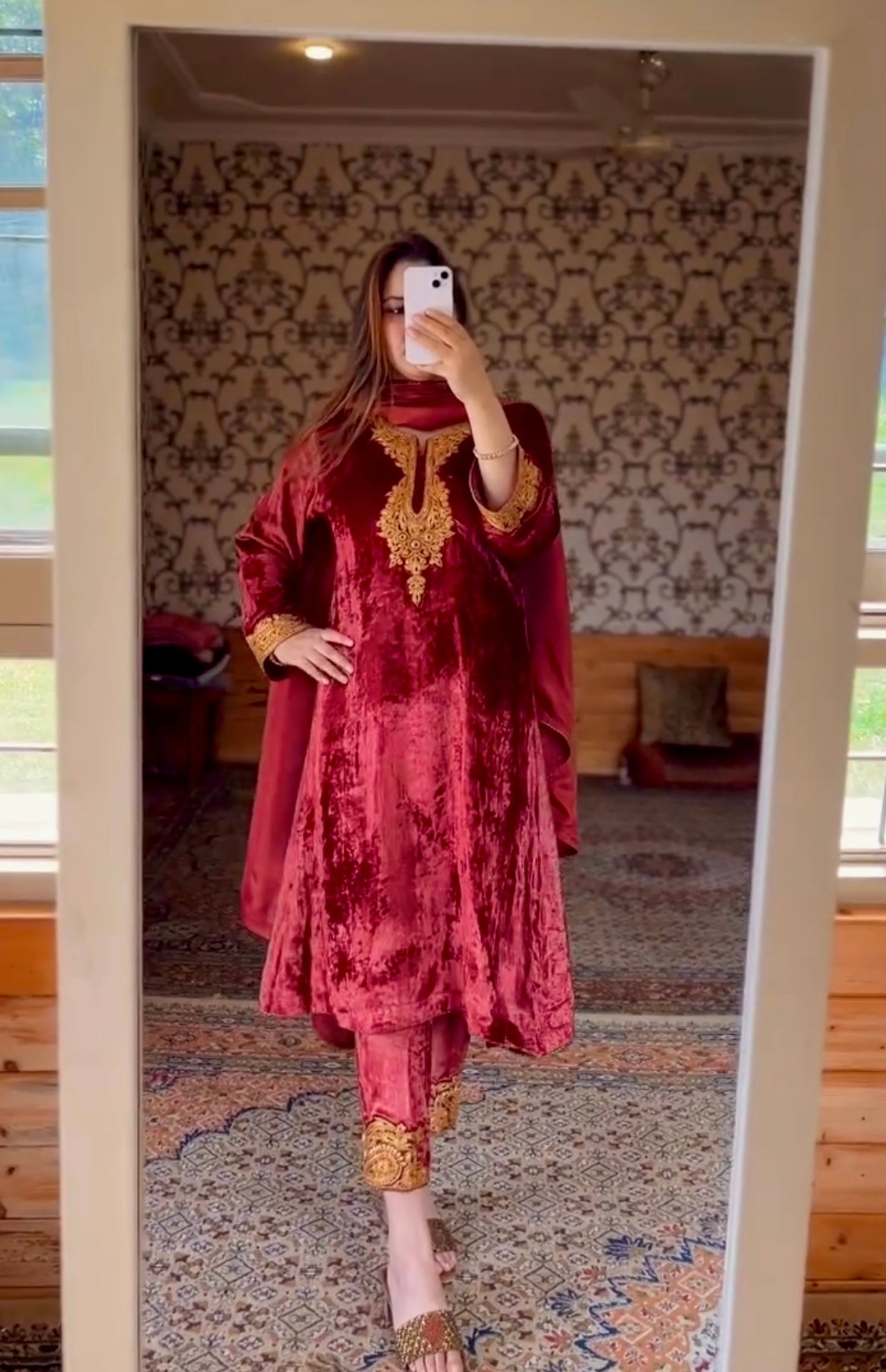 Party Wear Look Heavy Pure Viscose Velvet Top Bottom & Dupatta Set