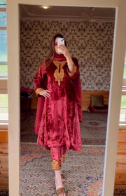 Party Wear Look Heavy Pure Viscose Velvet Top Bottom & Dupatta Set