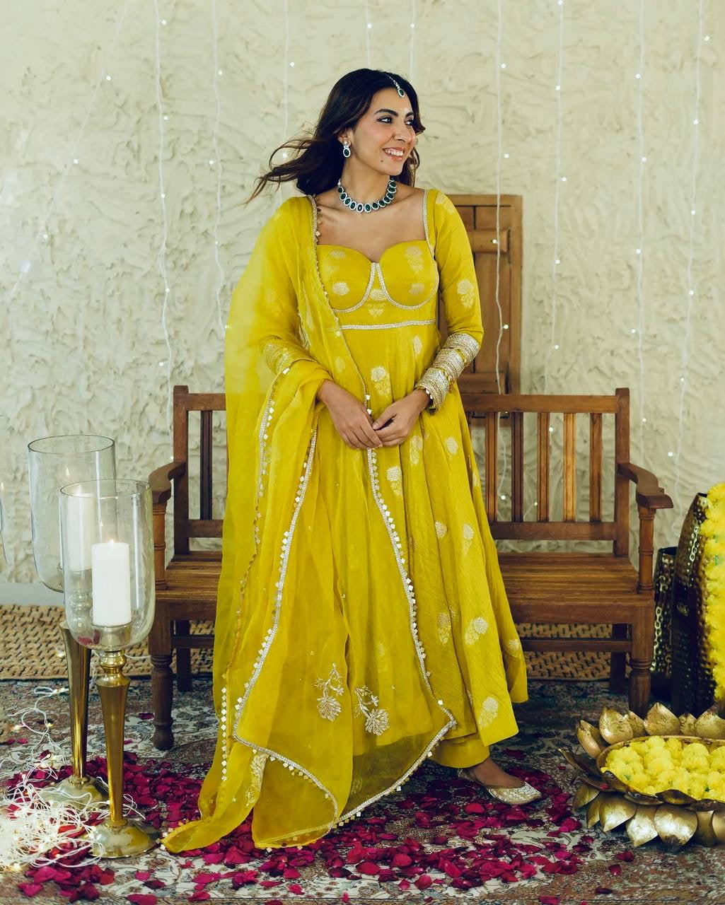 Party Wear Designer Anarkali Gown And Bottom With Dupatta