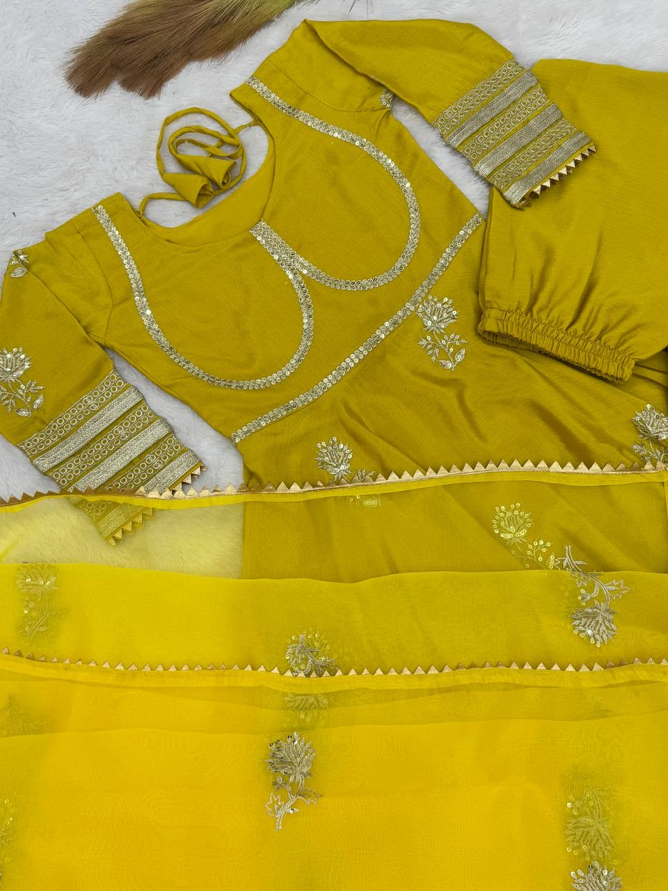 Party Wear Designer Anarkali Gown And Bottom With Dupatta