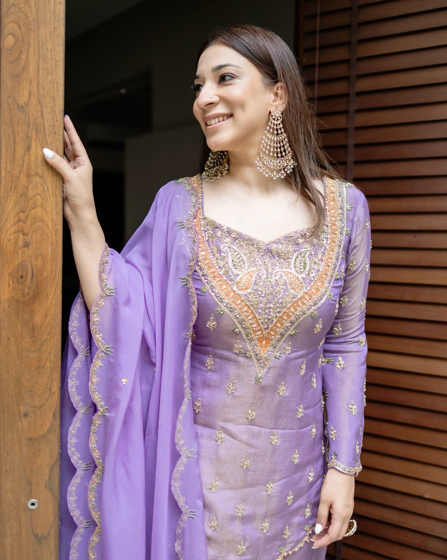 Party Wear Top-Bottom And Dupatta Set With Embroidery Work