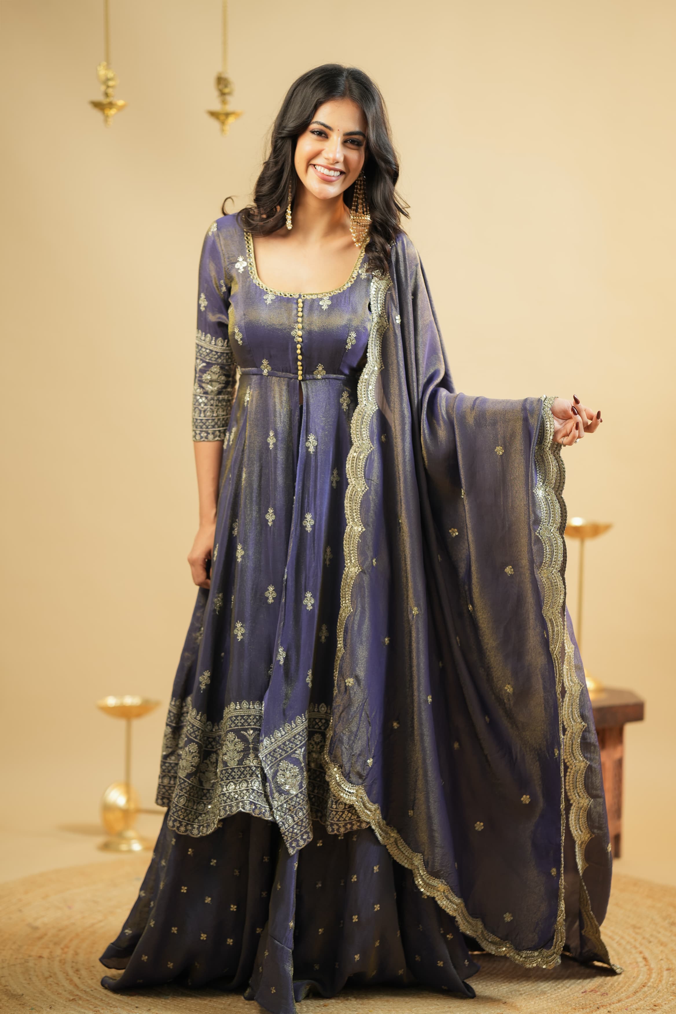 Party Wear Designer Anarkali Gown-Lehenga And Dupatta