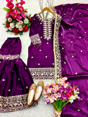 Designer Party Wear Top-Sarara And Beautiful Dupatta Set