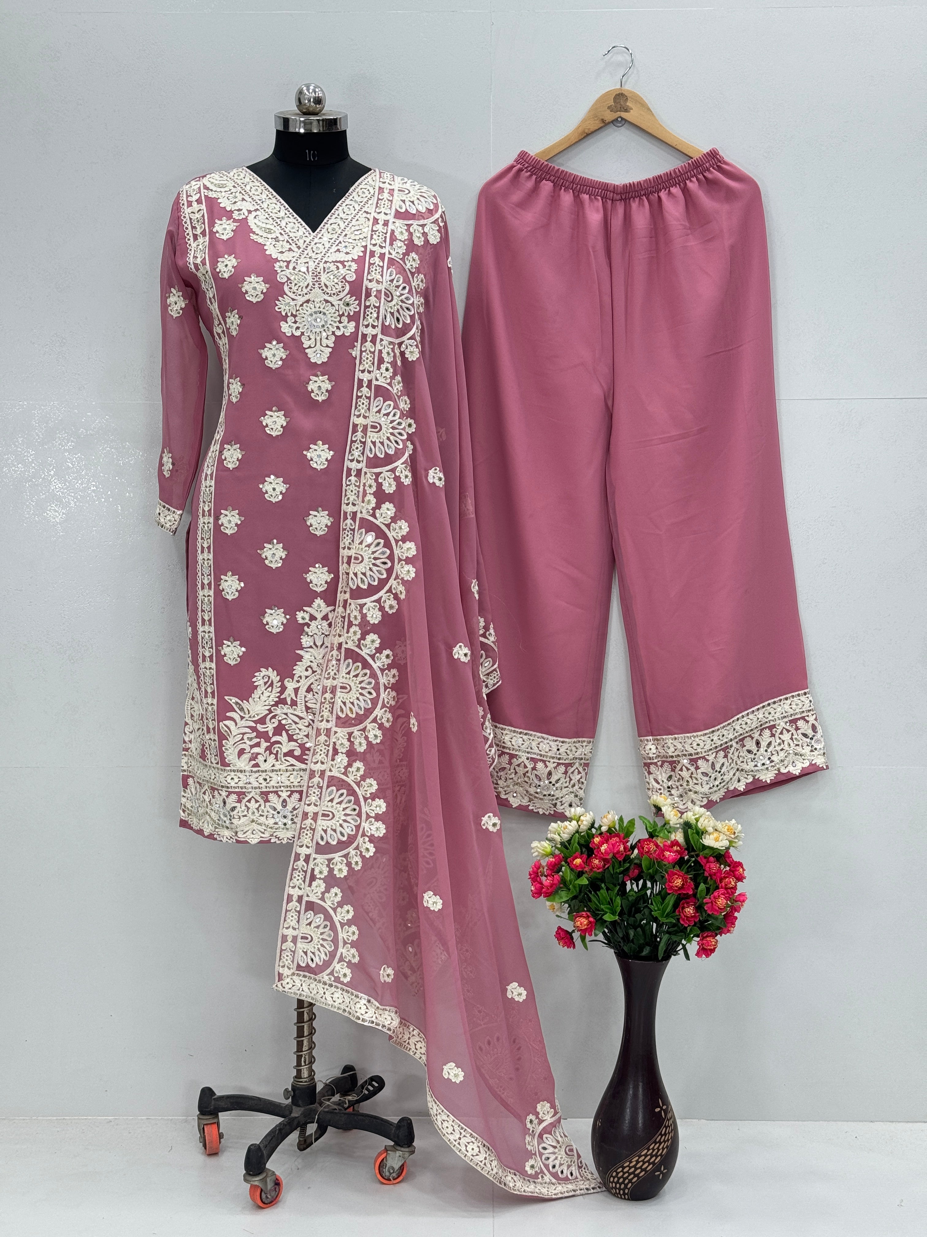 Party Wear Designer Top-Bottom And Beautiful Dupatta