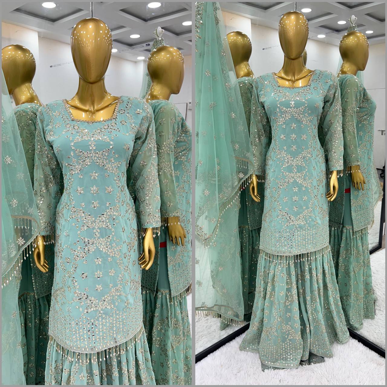 Beautiful Party Wear Top-Bottom And Dupatta Set