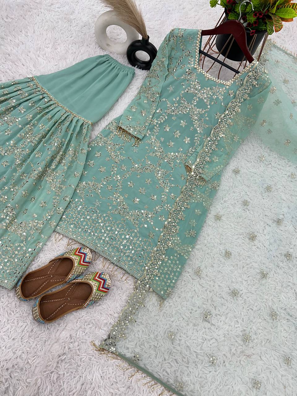 Beautiful Party Wear Top-Bottom And Dupatta Set