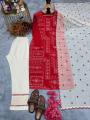 Designer Top Bottom & Dupatta With Embroidery Sequence Work