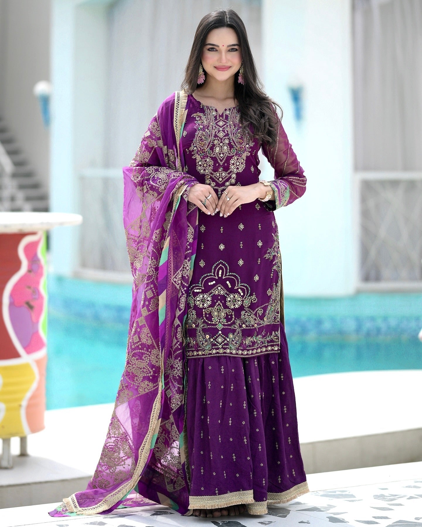Party Wear Beautiful Top-Bottom And Dupatta