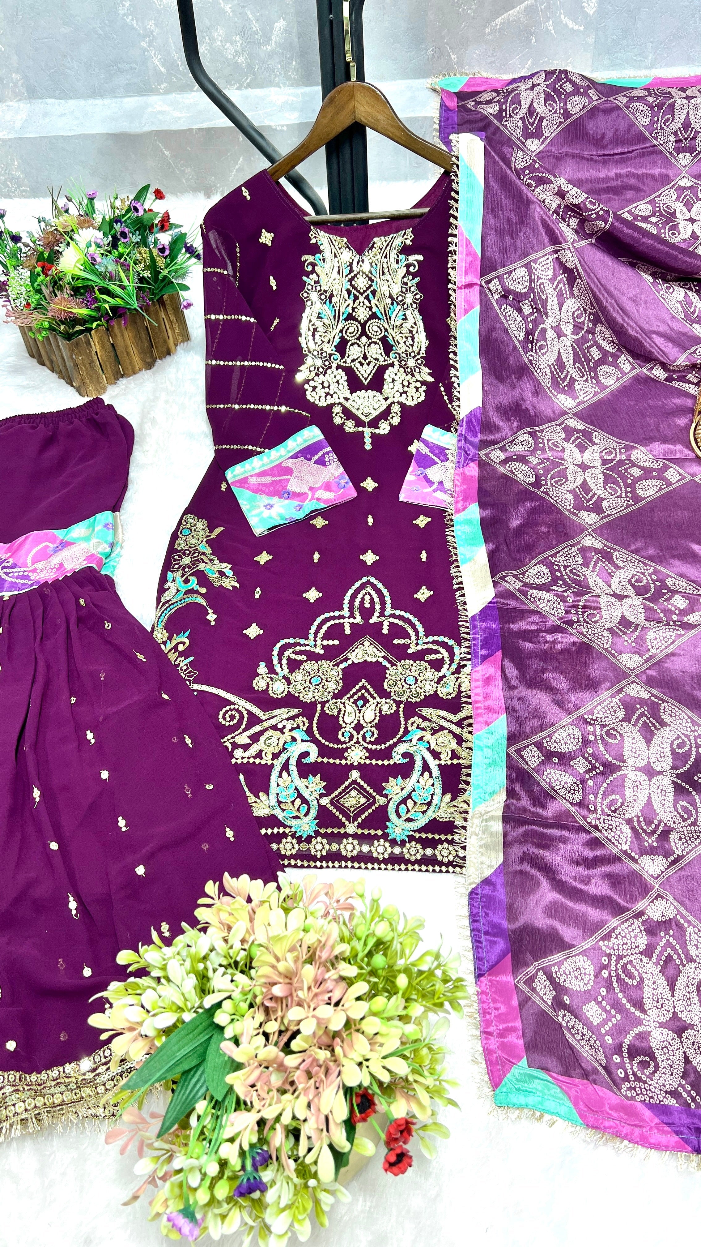 Party Wear Beautiful Top-Bottom And Dupatta