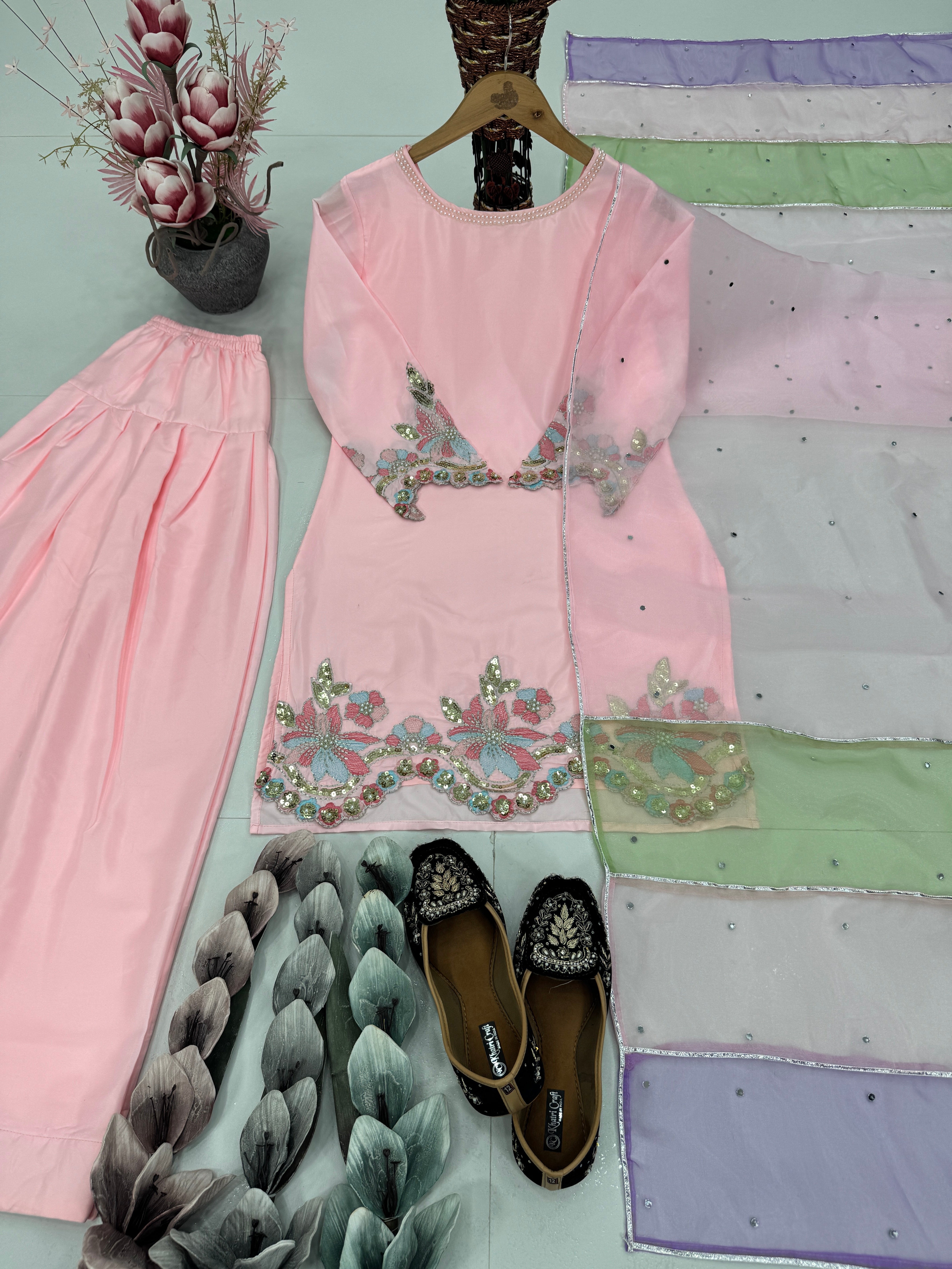 Party Wear Designer Top-Bottom And Beautiful Dupatta