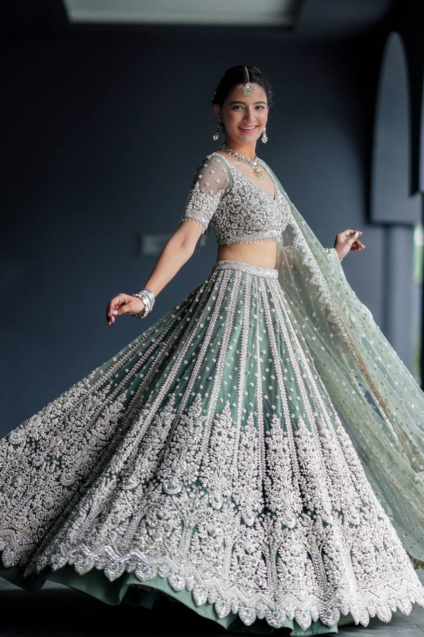 Designer Party Wear Lehenga Choli With Dori & Sequence Work