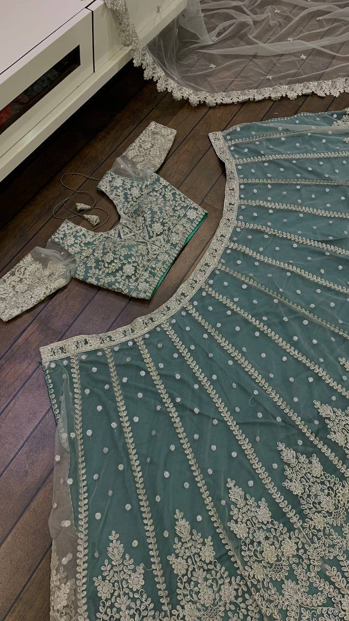 Designer Party Wear Lehenga Choli With Dori & Sequence Work