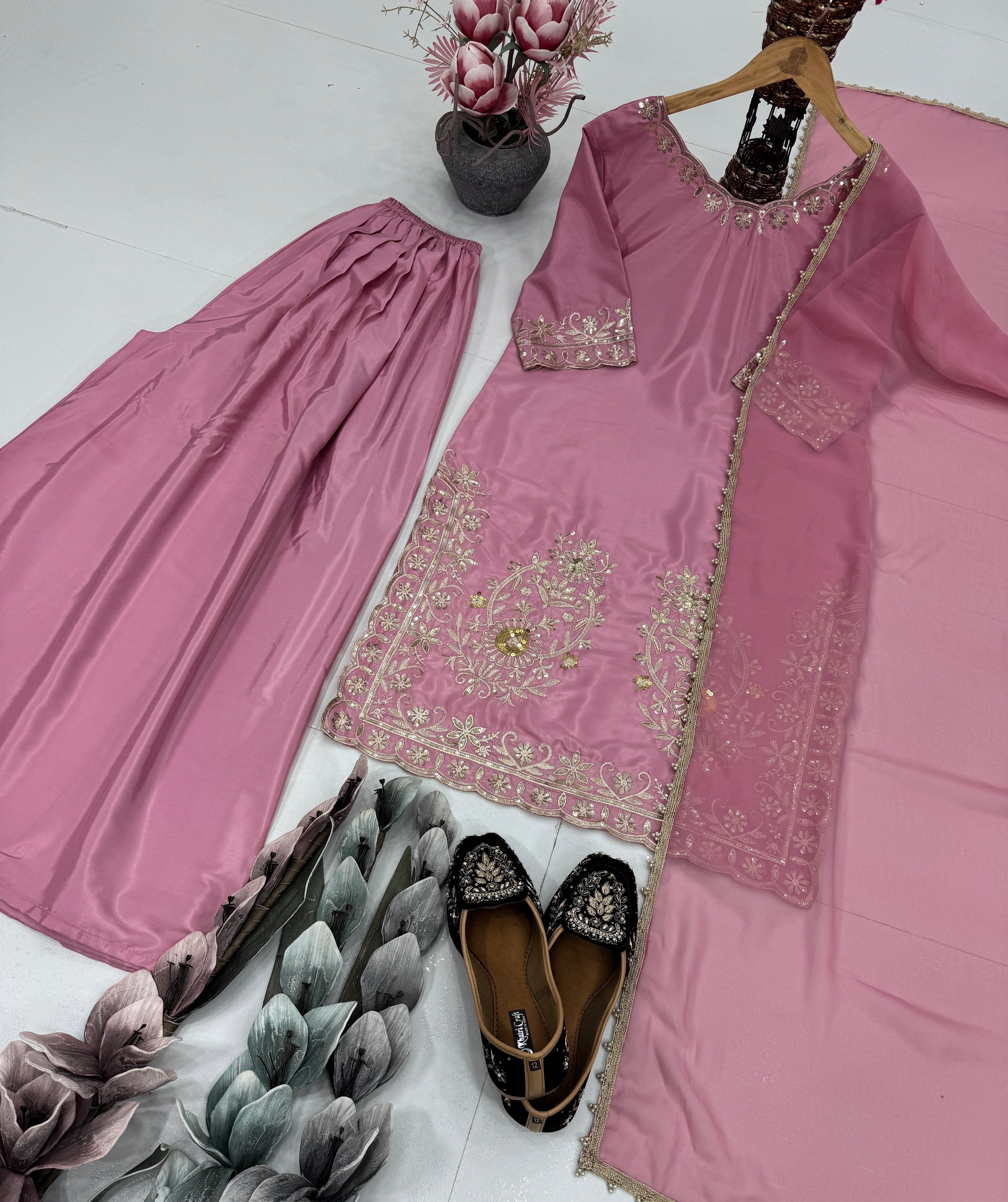Party Wear Beautiful Top-Bottom And Dupatta