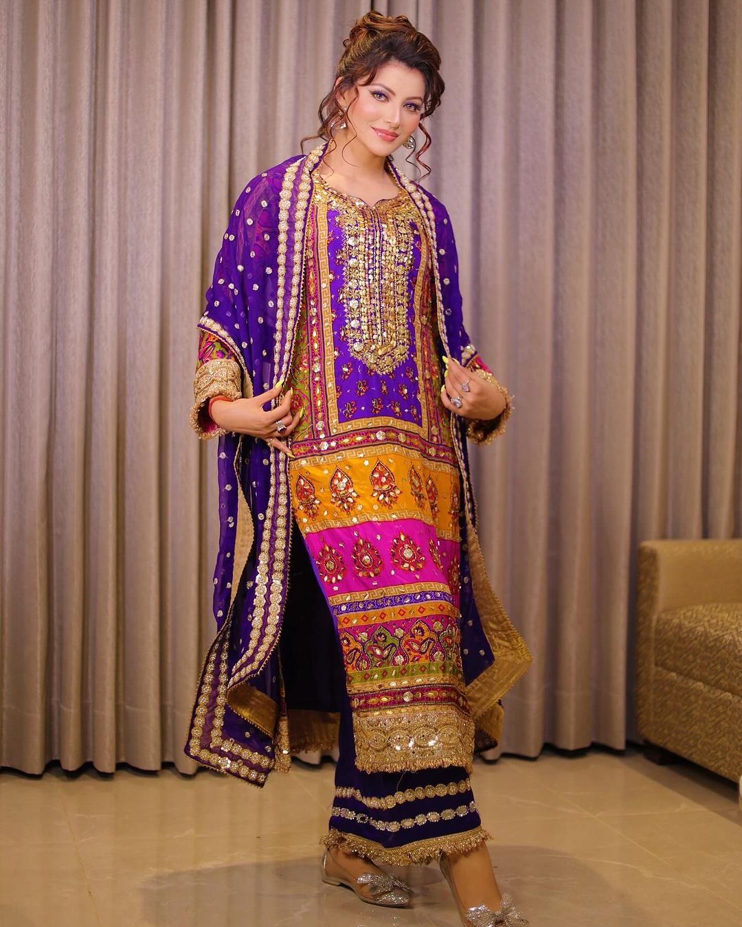 Beautiful Top Bottom And Dupatta With Digital Print Hand Work