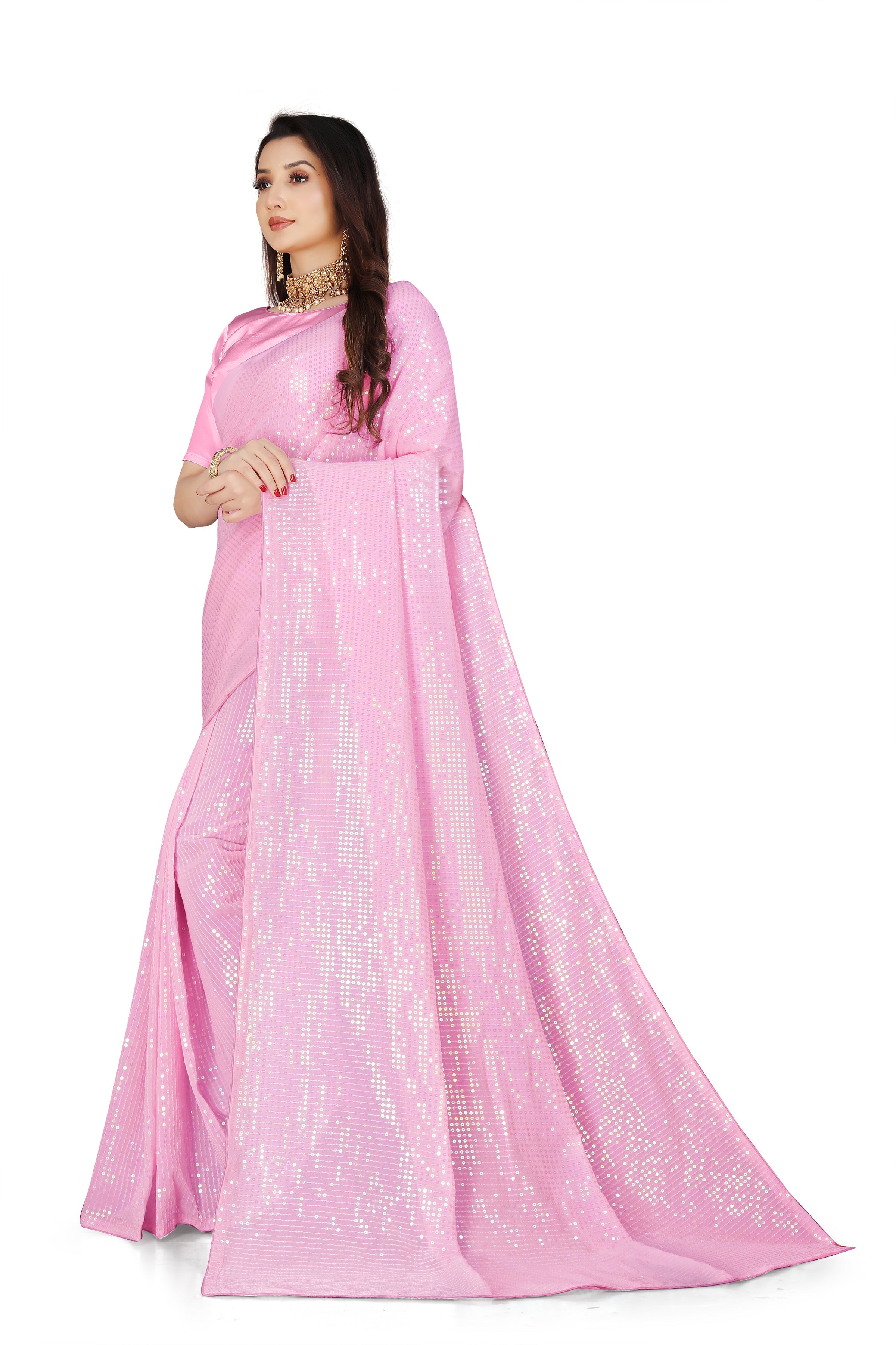 Party Wear Designer Saree With Sequence Work