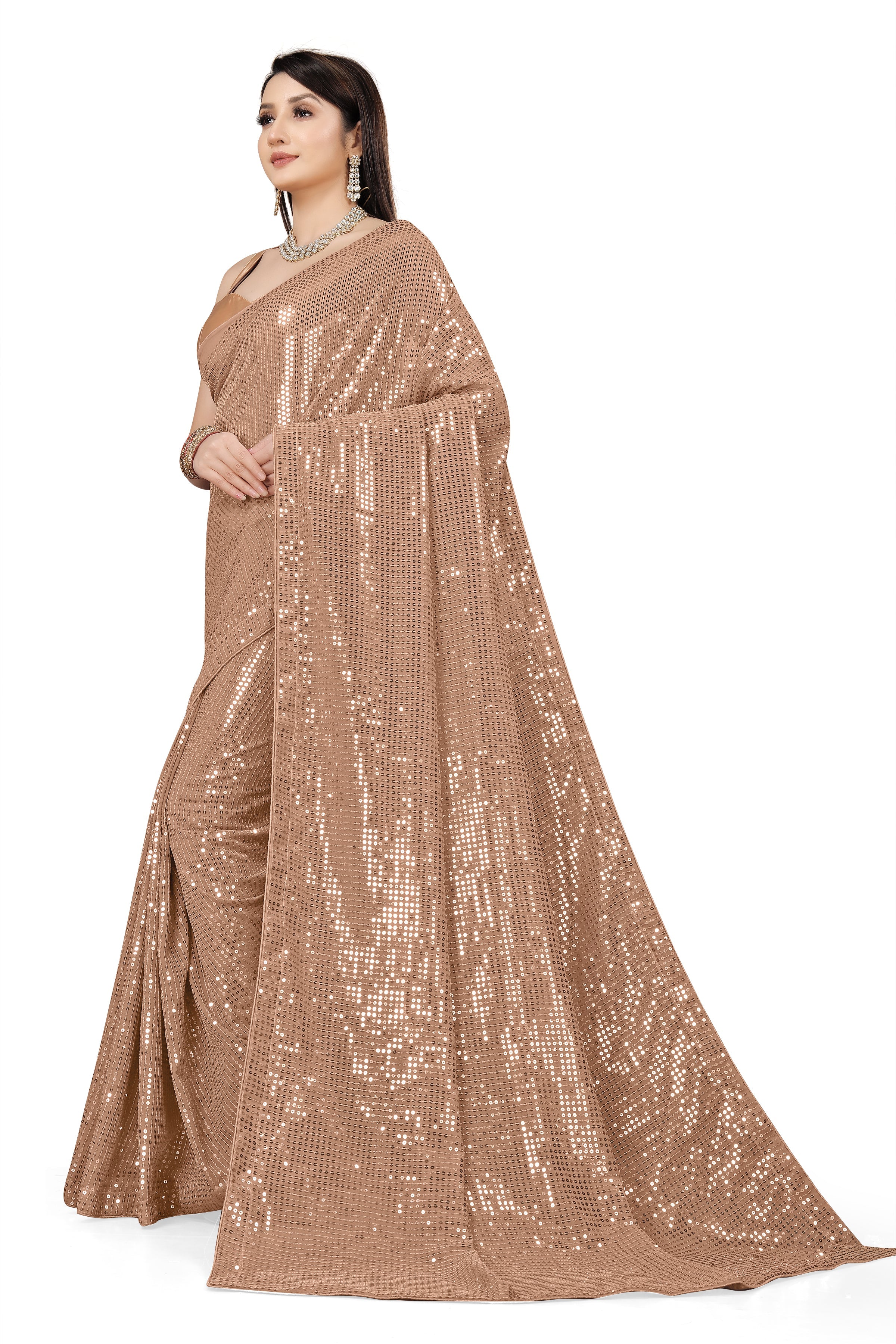 Party Wear Designer Saree With Sequence Work