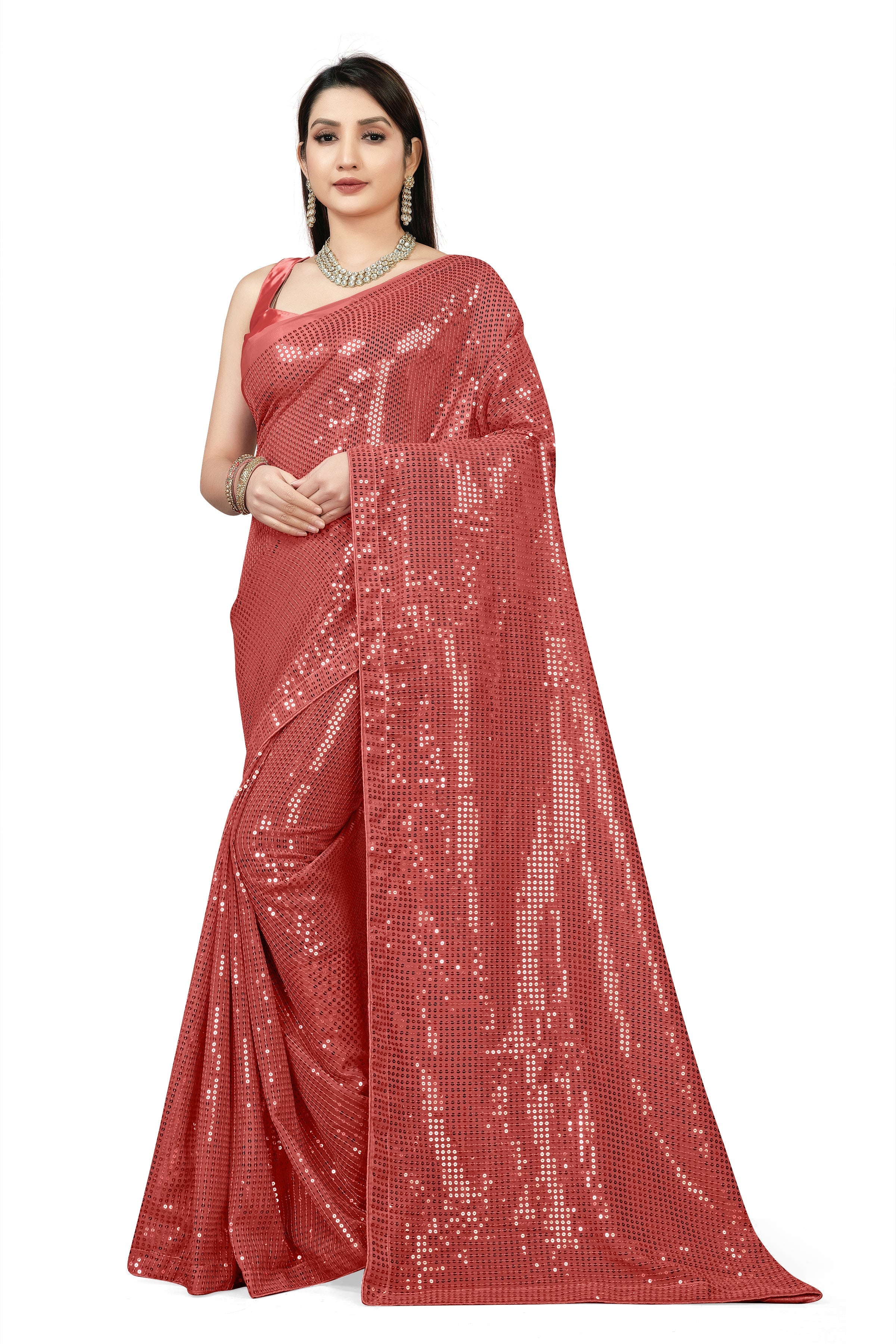 Party Wear Designer Saree With Sequence Work