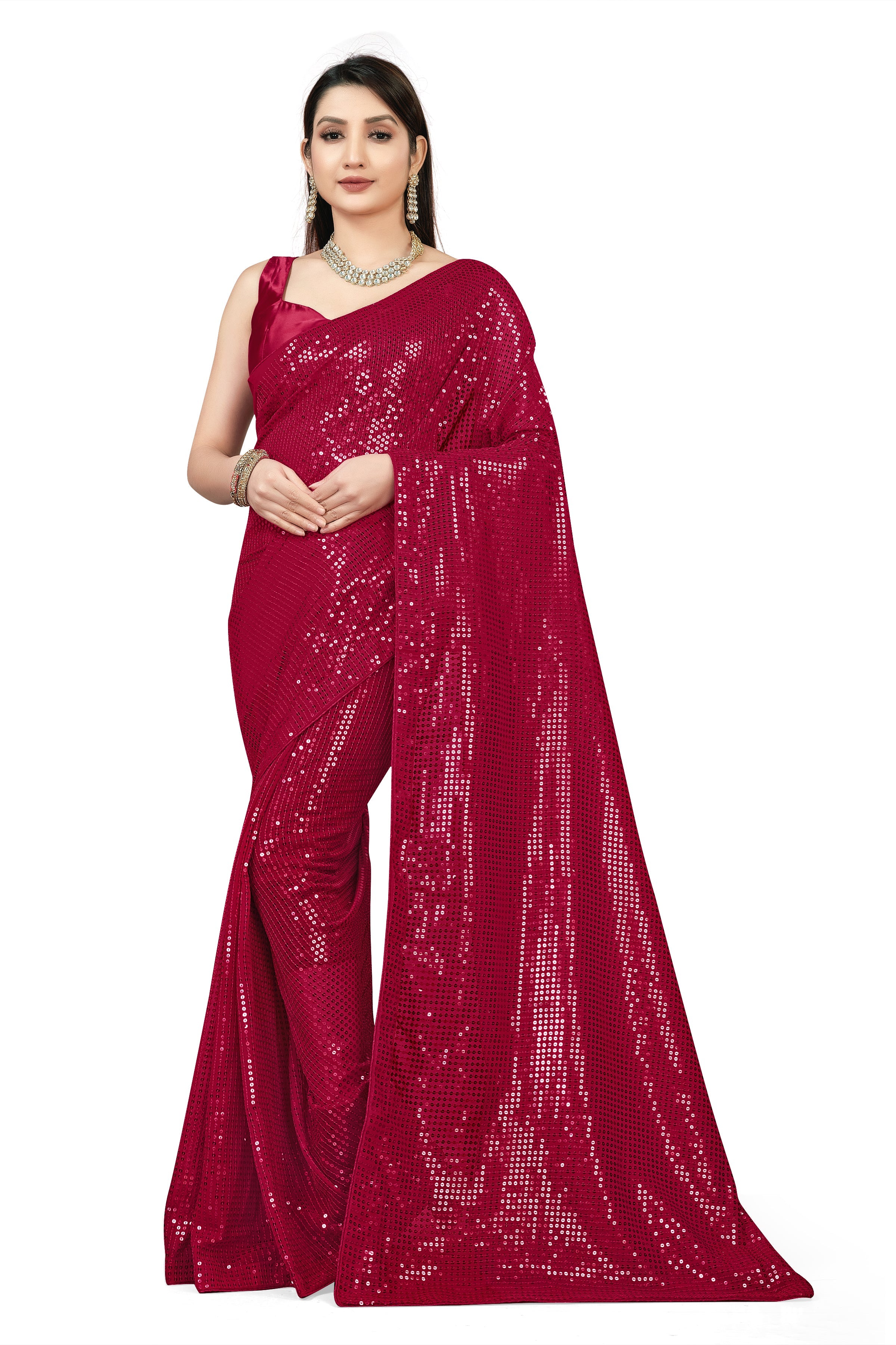 Party Wear Designer Saree With Sequence Work