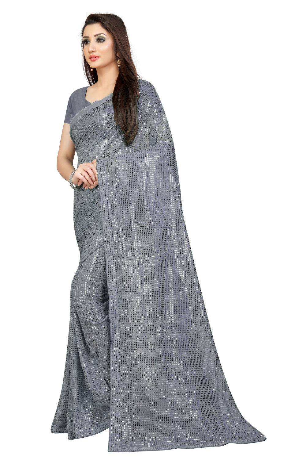 Party Wear Designer Saree With Sequence Work