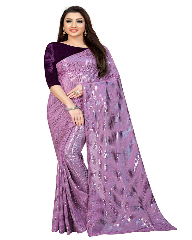 Party Wear Designer Saree With Sequence Work