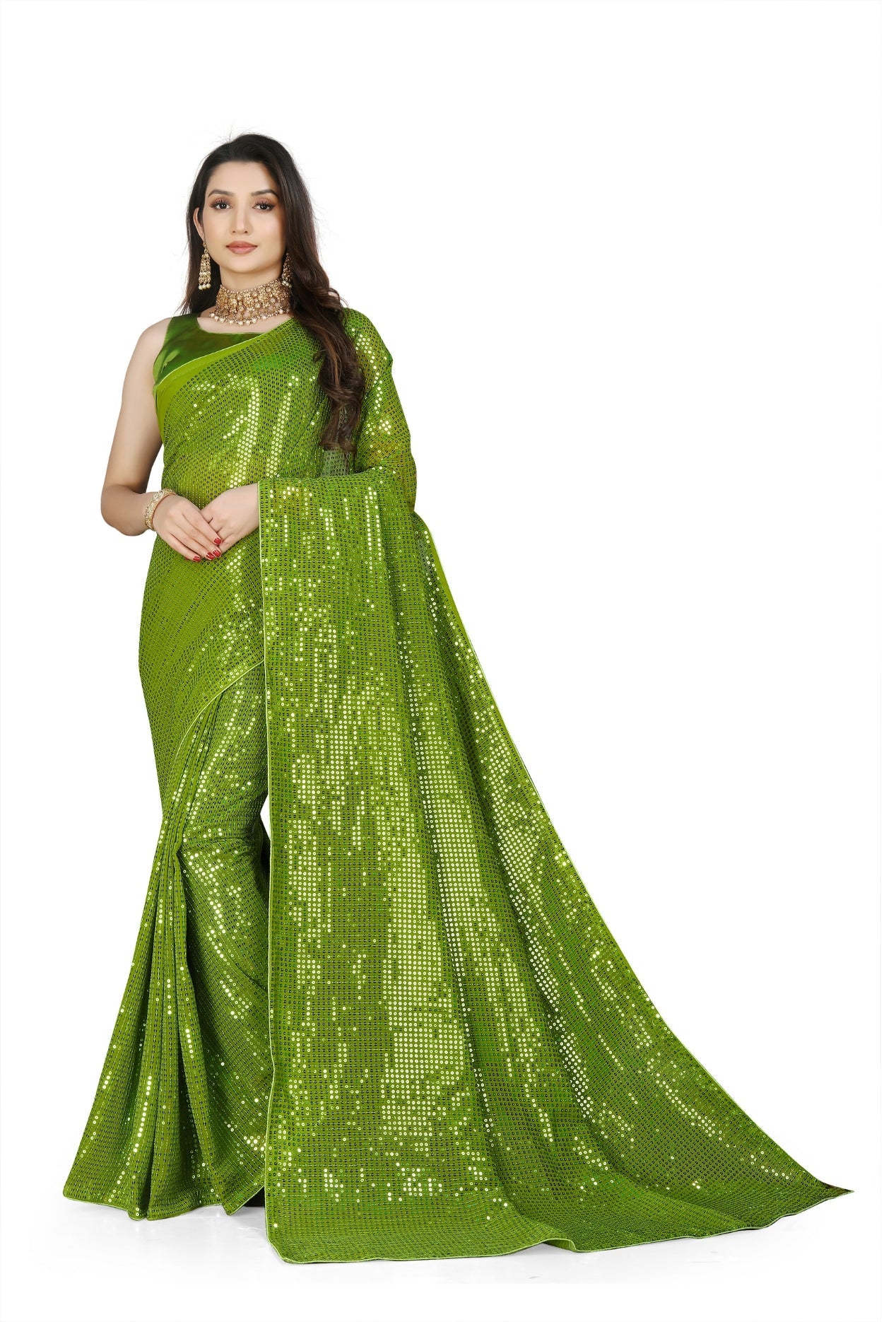 Party Wear Designer Saree With Sequence Work