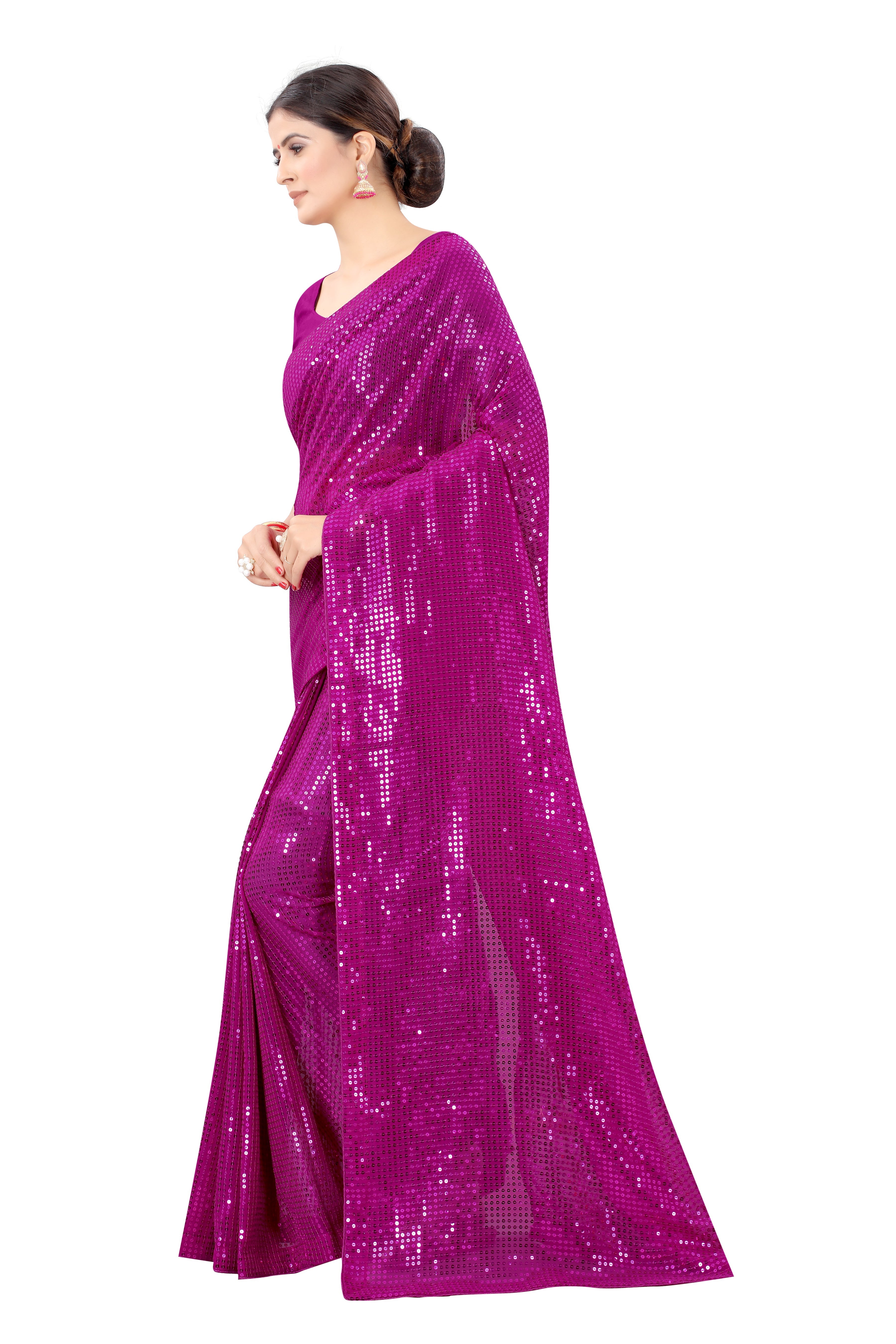 Party Wear Designer Saree With Sequence Work