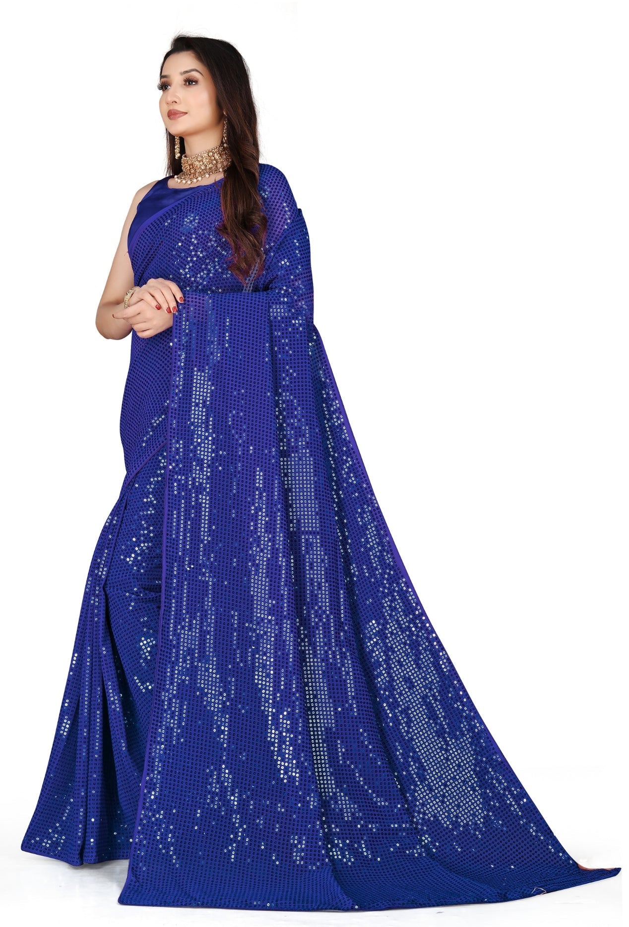 Party Wear Designer Saree With Sequence Work