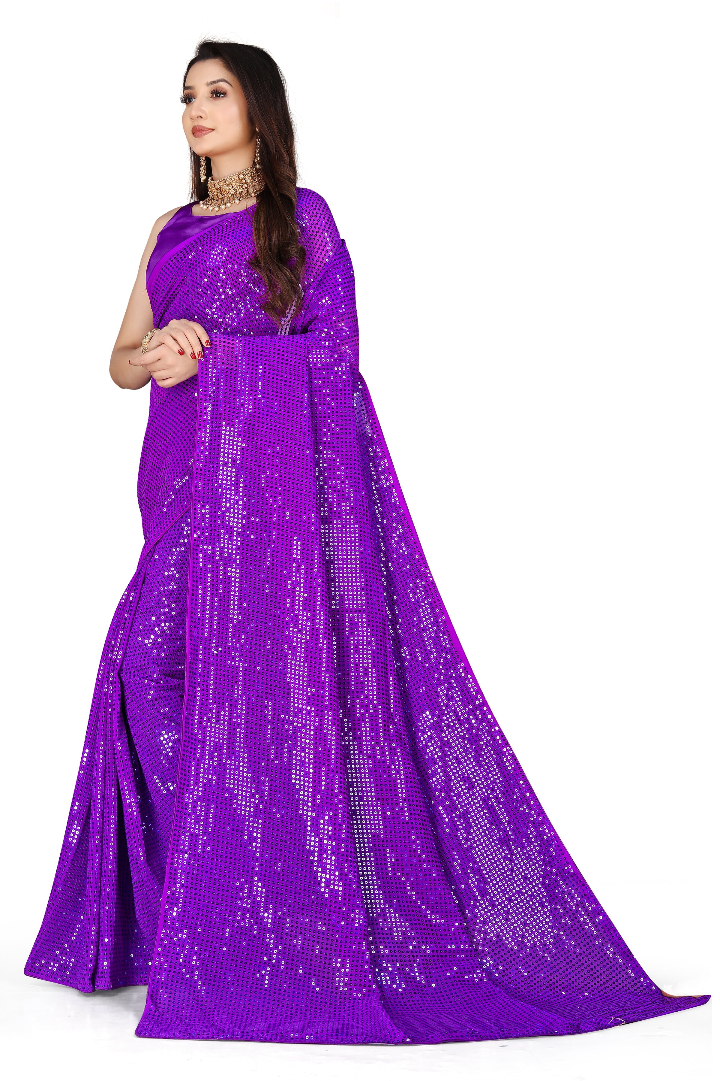 Party Wear Designer Saree With Sequence Work