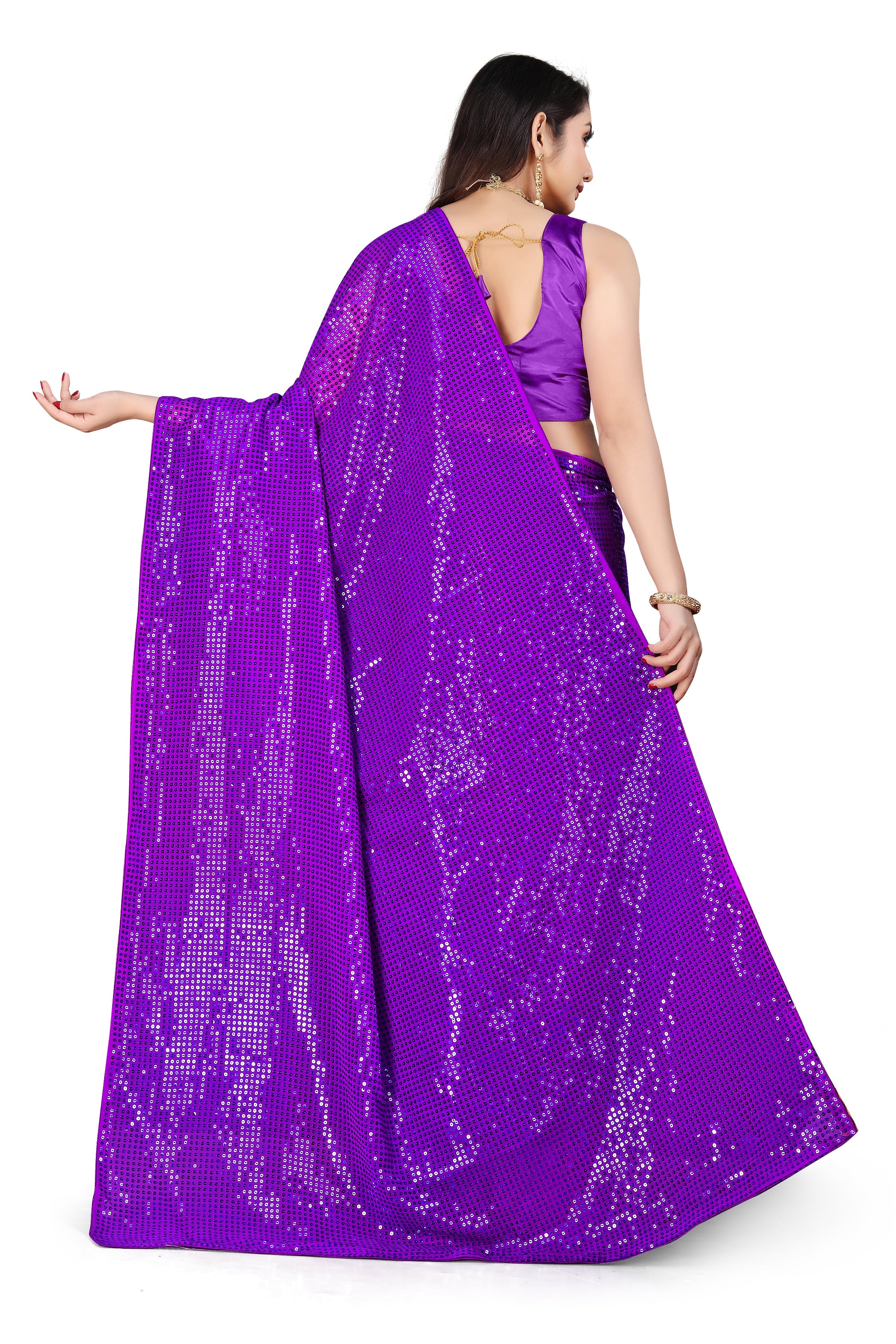 Party Wear Designer Saree With Sequence Work