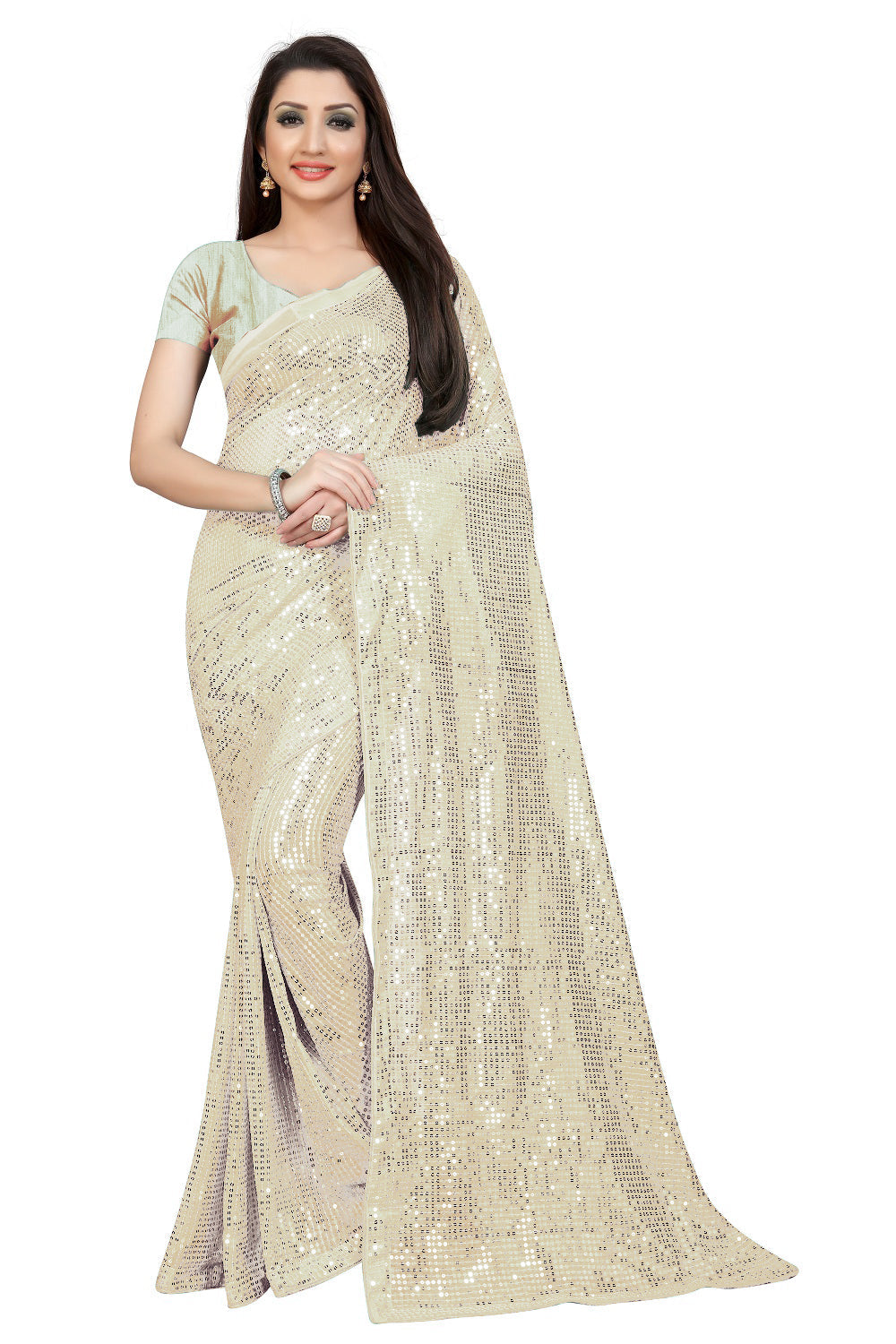 Party Wear Designer Saree With Sequence Work