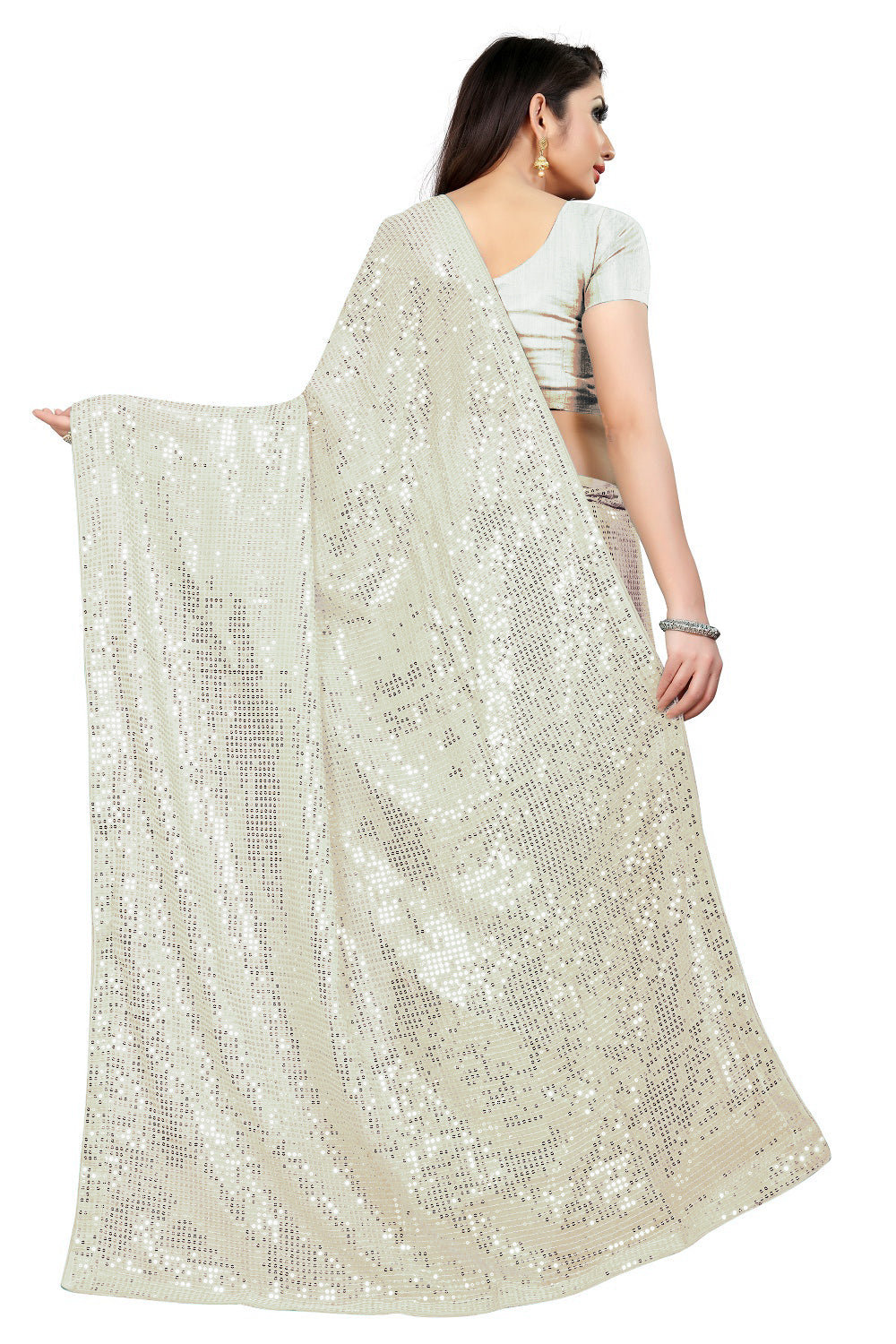 Party Wear Designer Saree With Sequence Work