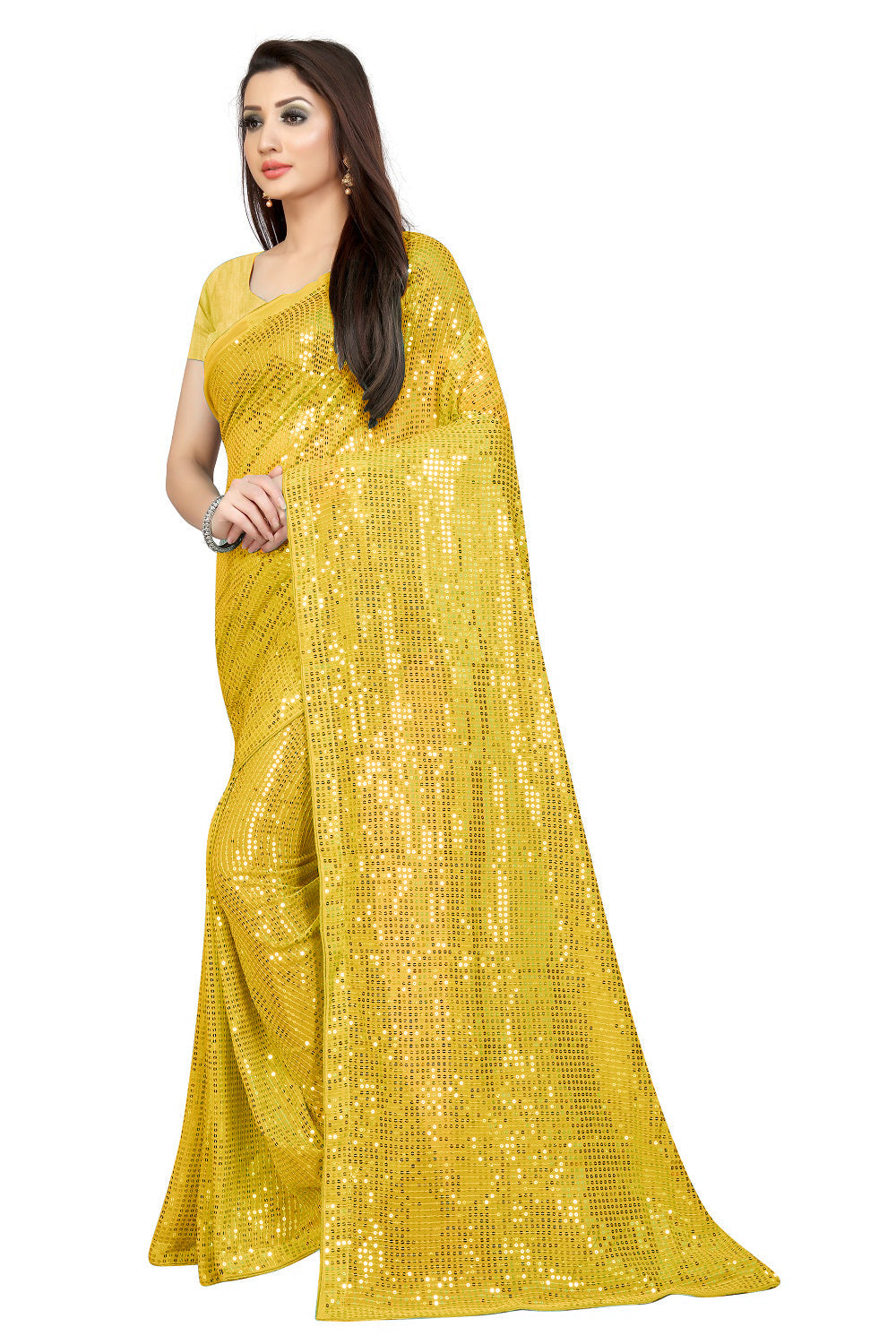 Party Wear Designer Saree With Sequence Work