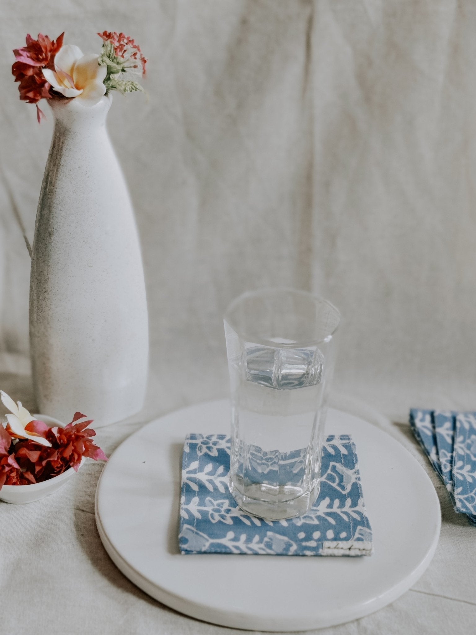 100% Cotton Sustainable cloth Coasters by Ekatra - Set of 6