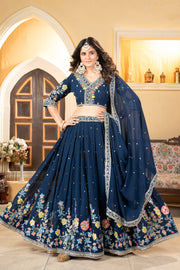 Party Wear Beautiful Lehenga Choli With Coding And Sequence Work
