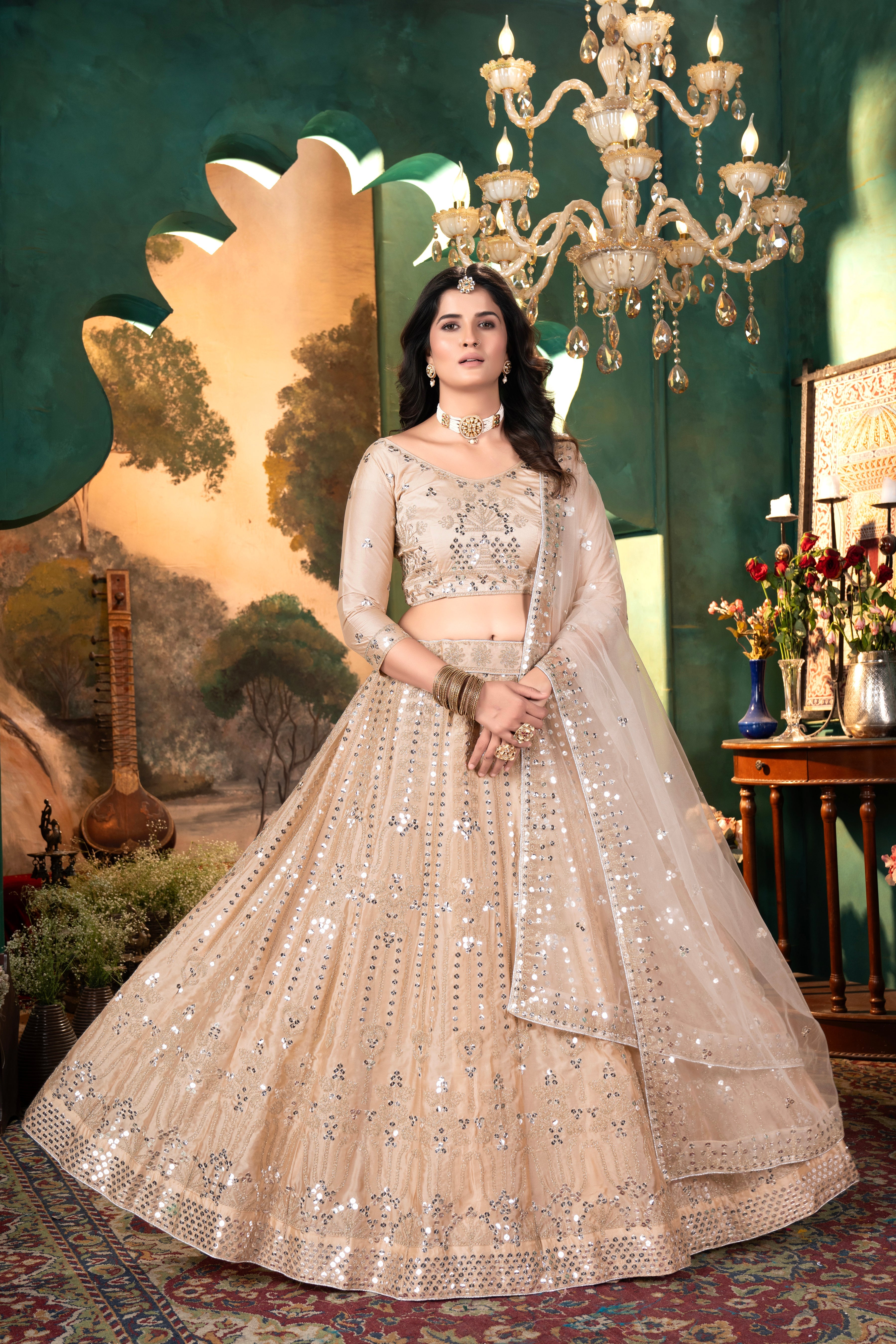 Party Wear Designer Lehenga Choli With Embroidery Work