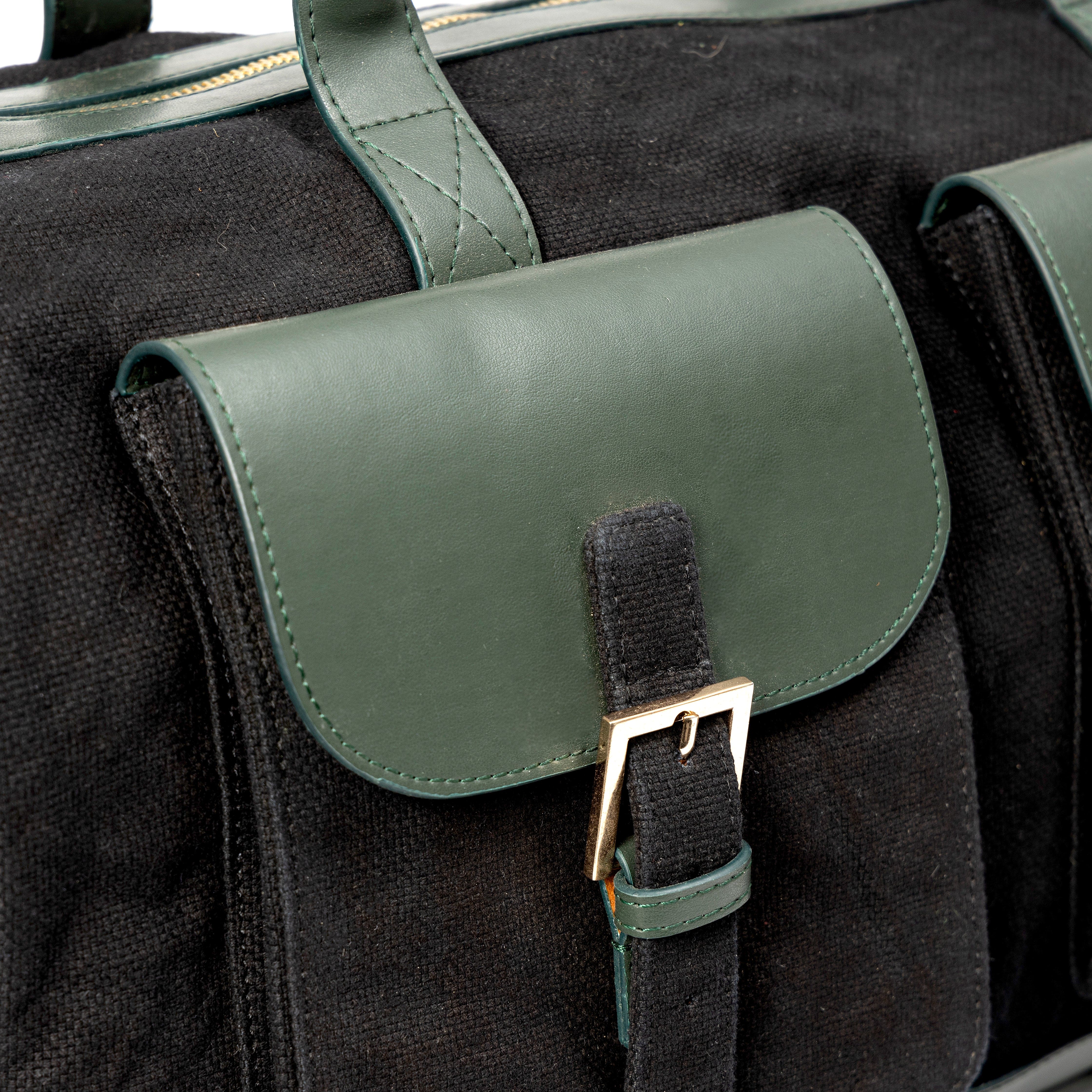 Ajax Vegan Leather Duffle Bag - Black