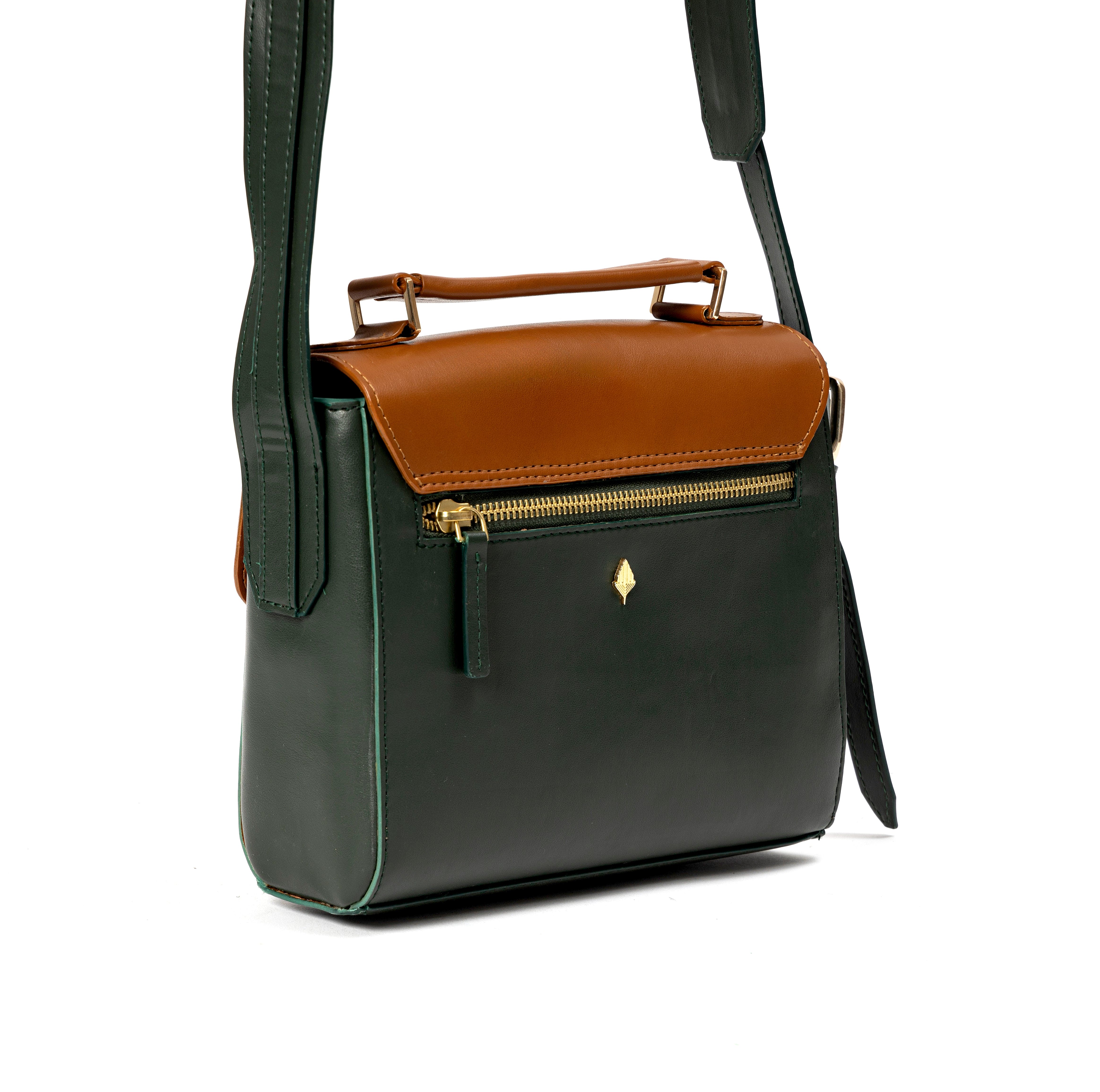 Juniper Vegan Leather Sling Bag - Green