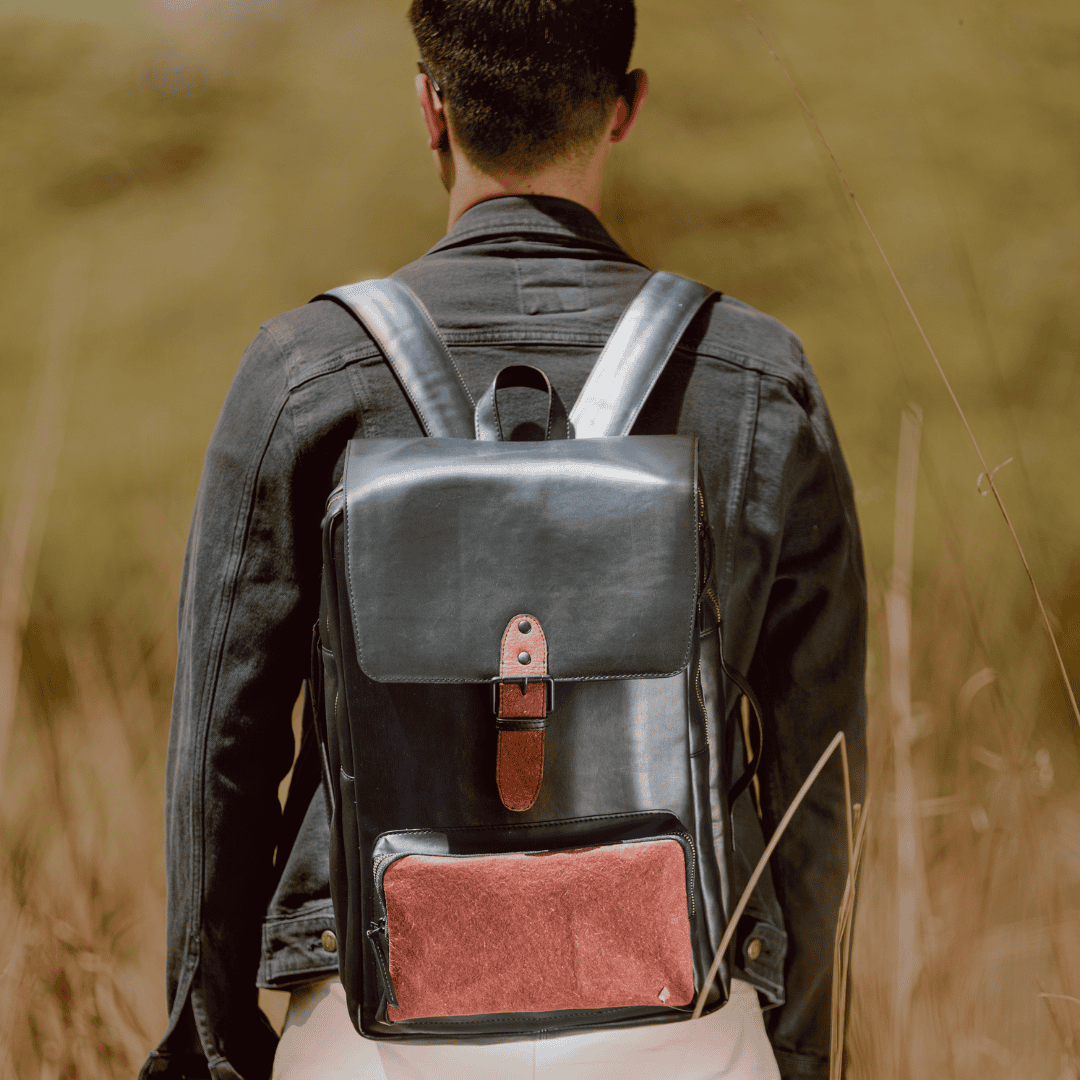 Arden Vegan Leather Backpack - Black