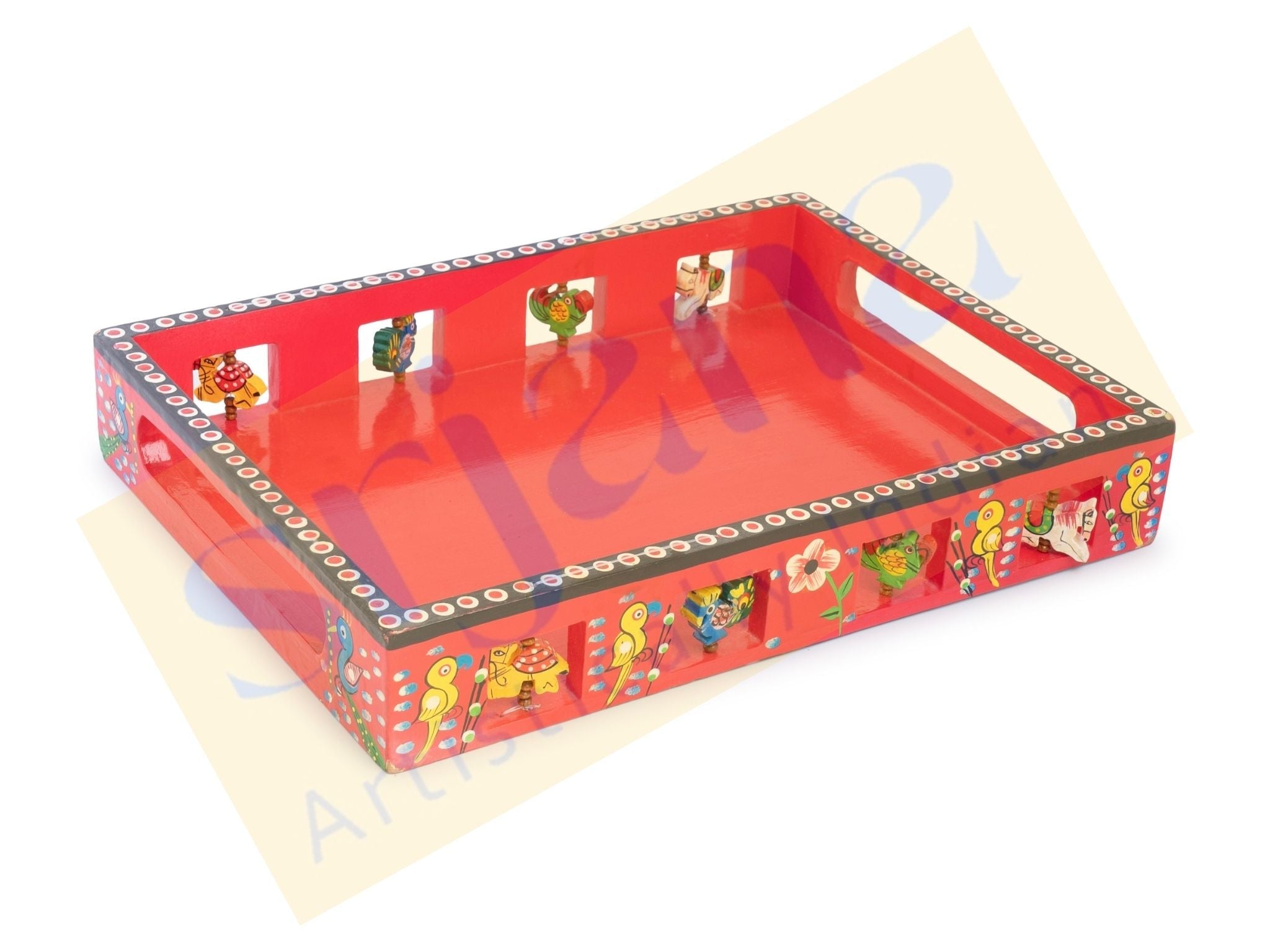Handpainted Wooden Storage Tray