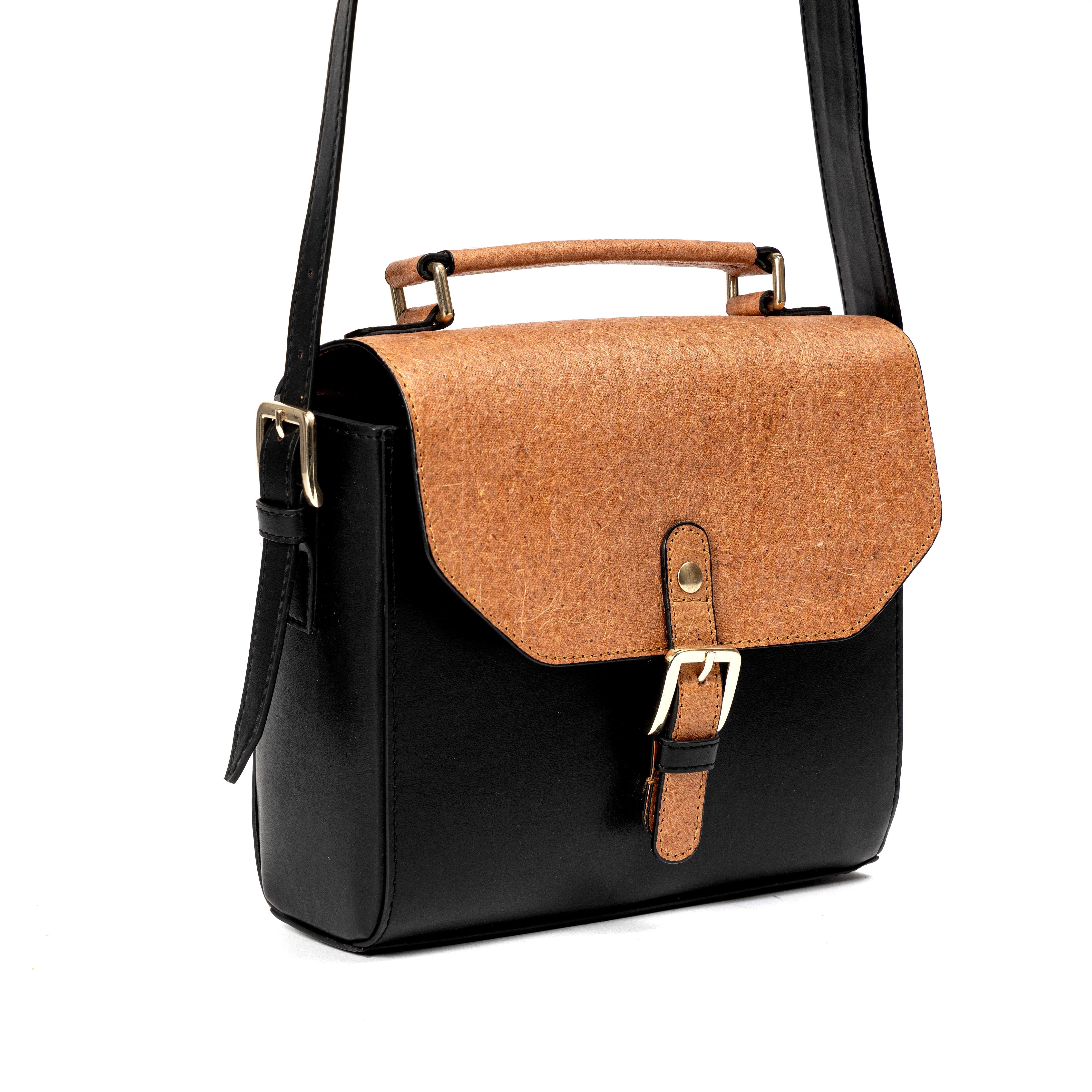 Juniper – Black Vegan Leather Sling Bag