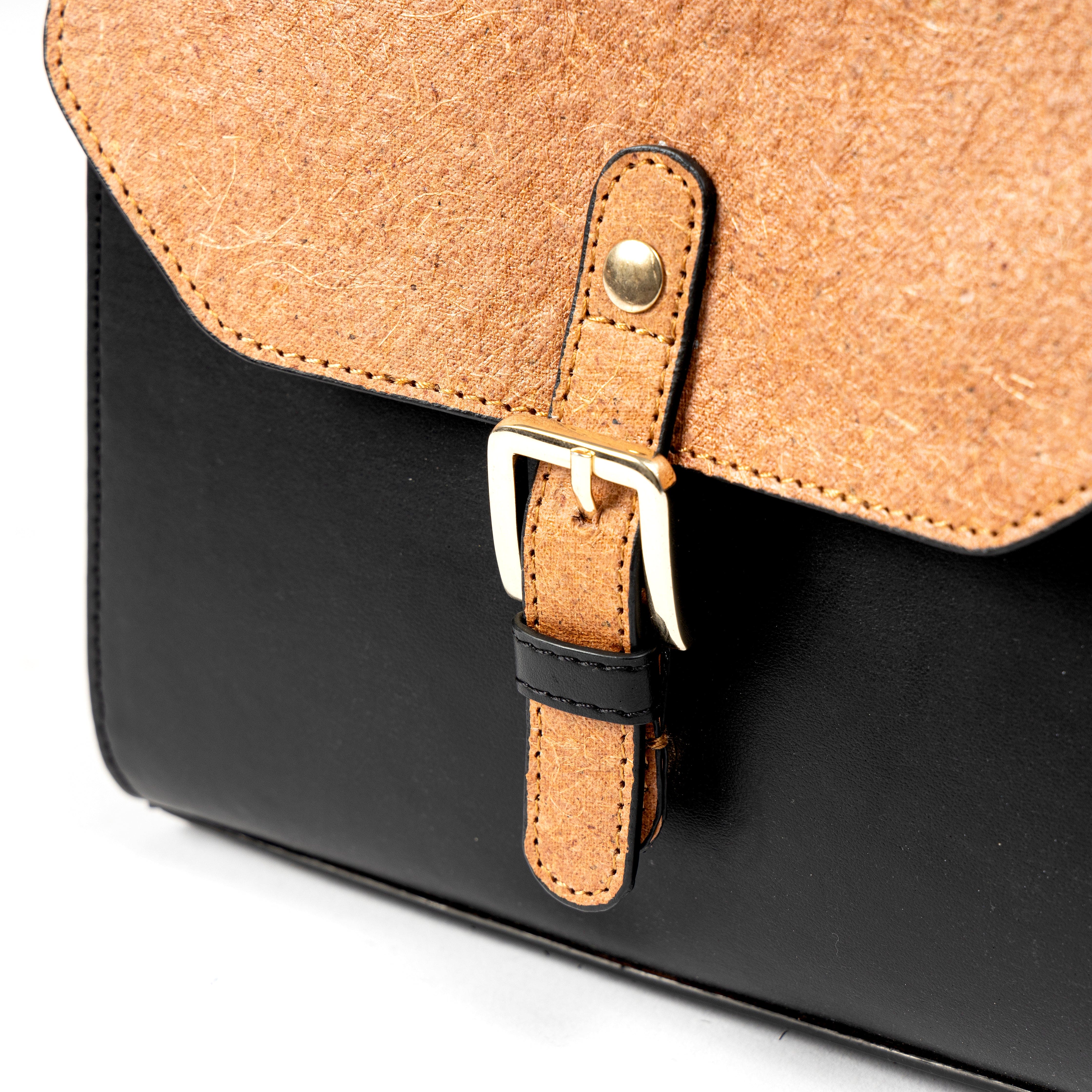 Juniper Vegan Leather Sling Bag - Black