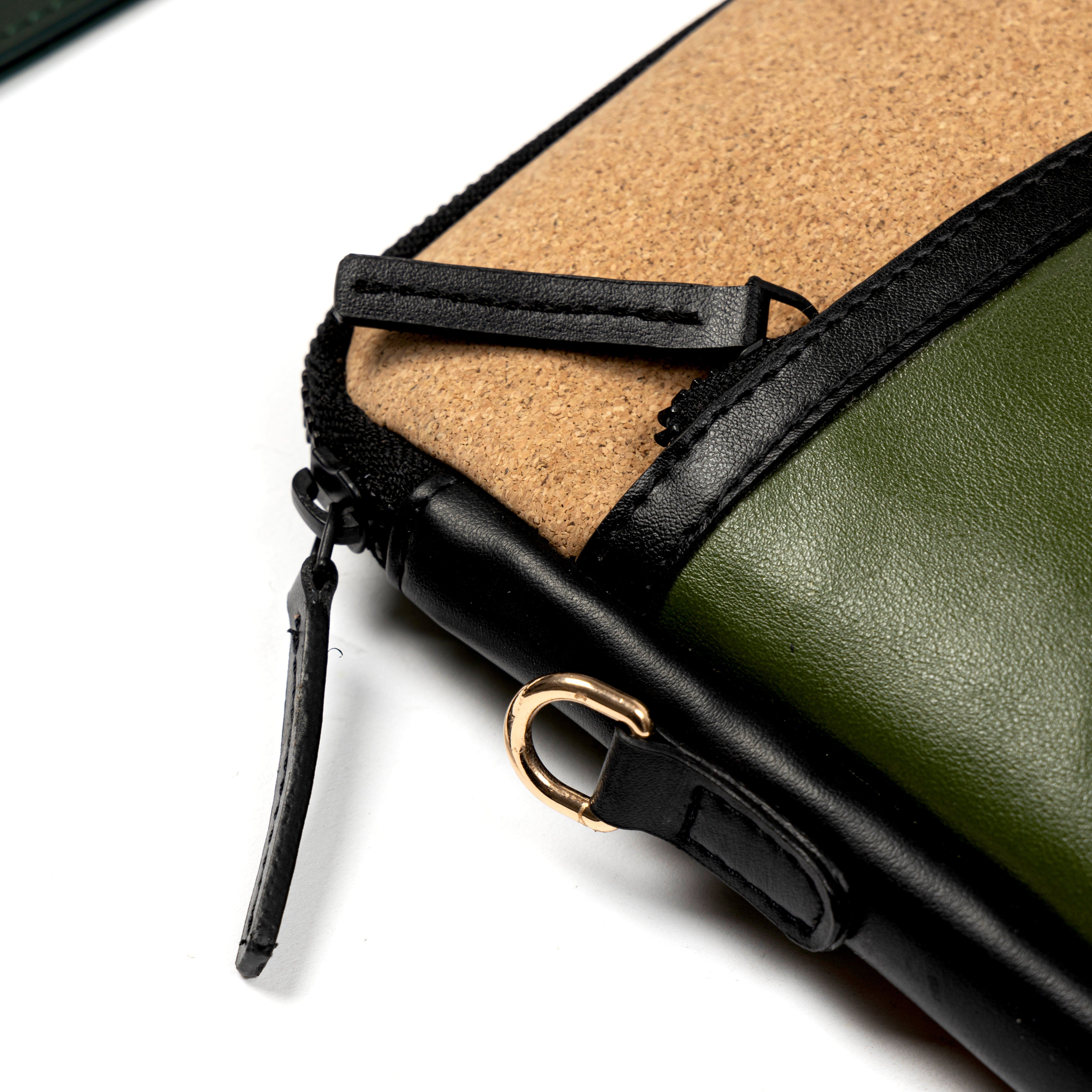 Acacia Vegan Leather Laptop Sleeve - Olive