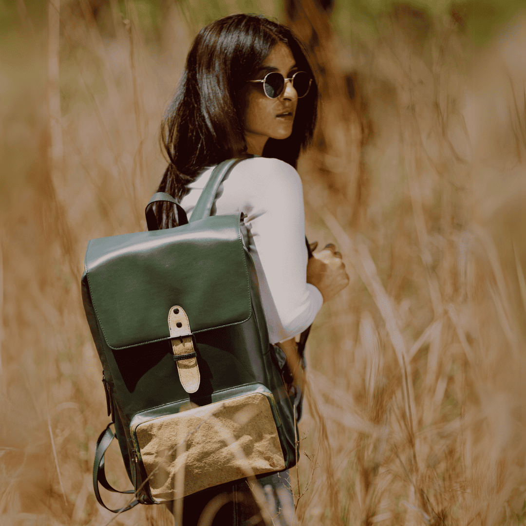 Arden Vegan Leather Backpack - Green