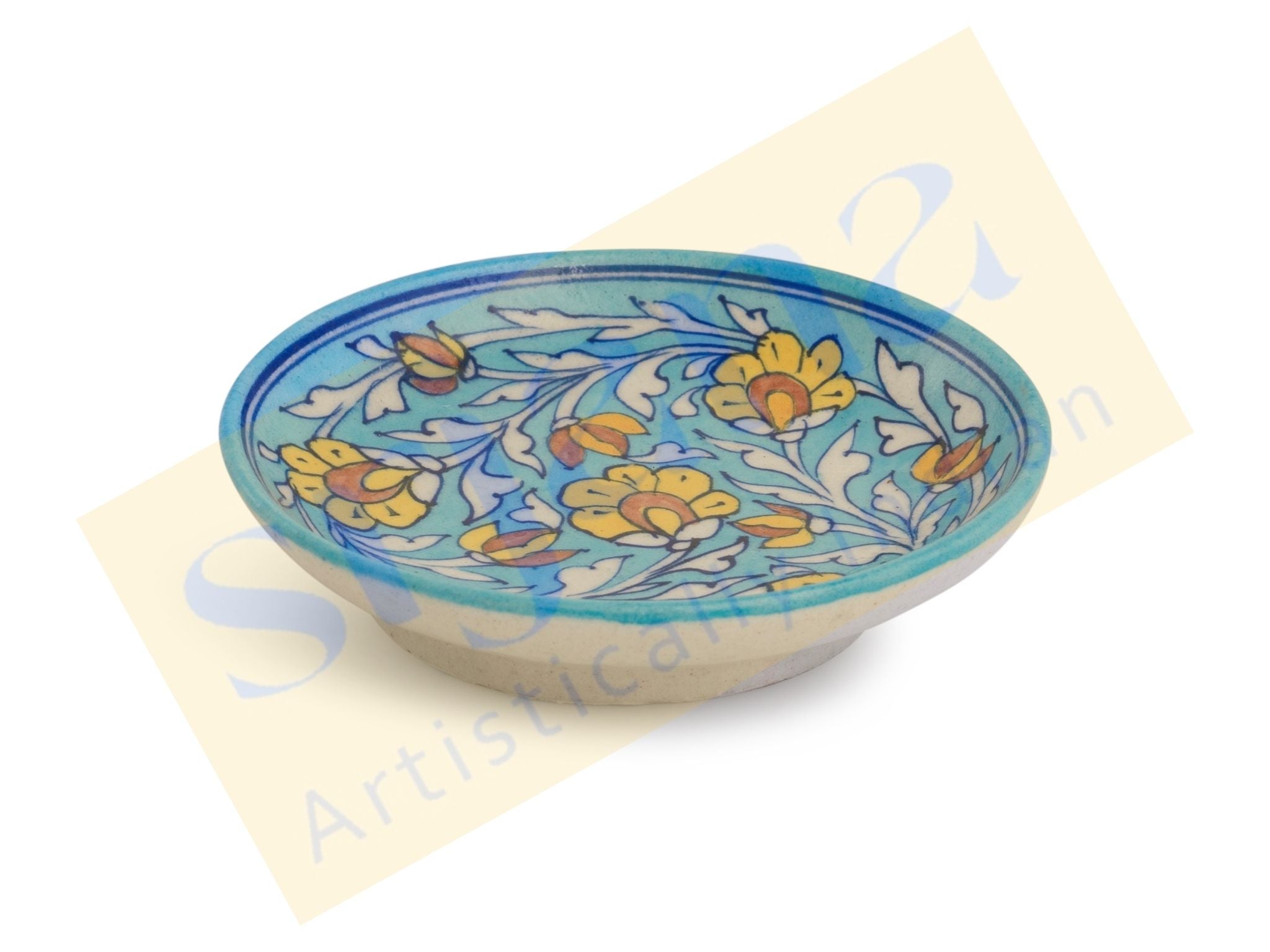 Handcrafted Blue Pottery Bowl