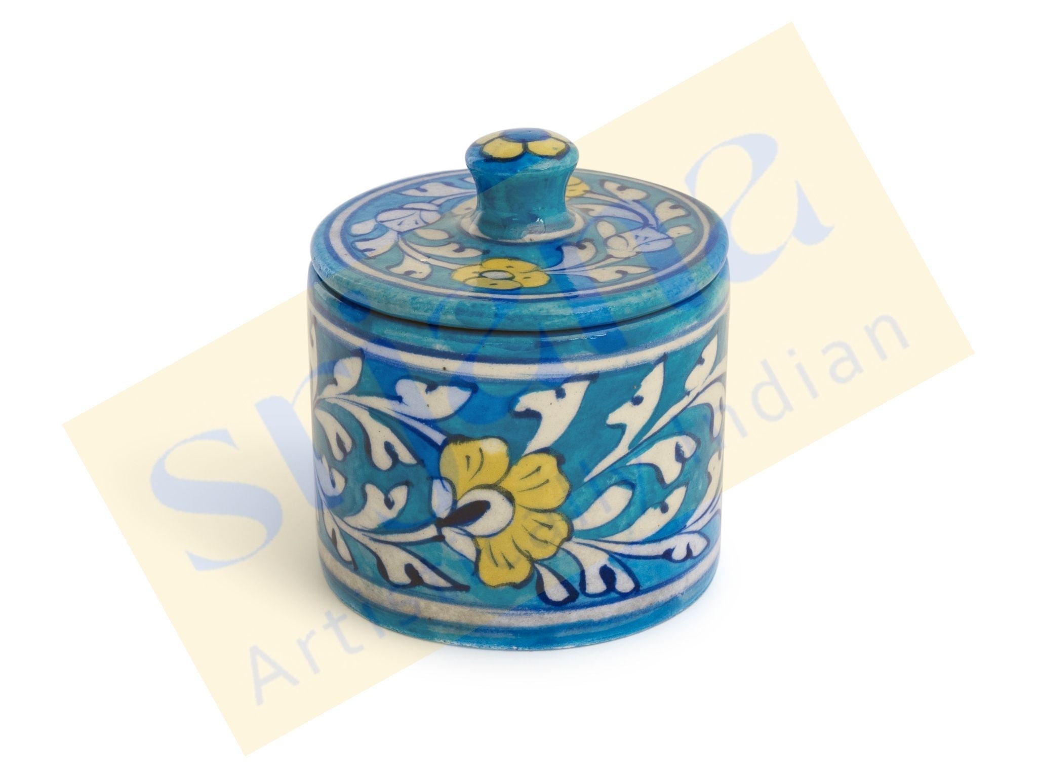 Blue Pottery Box with Lid