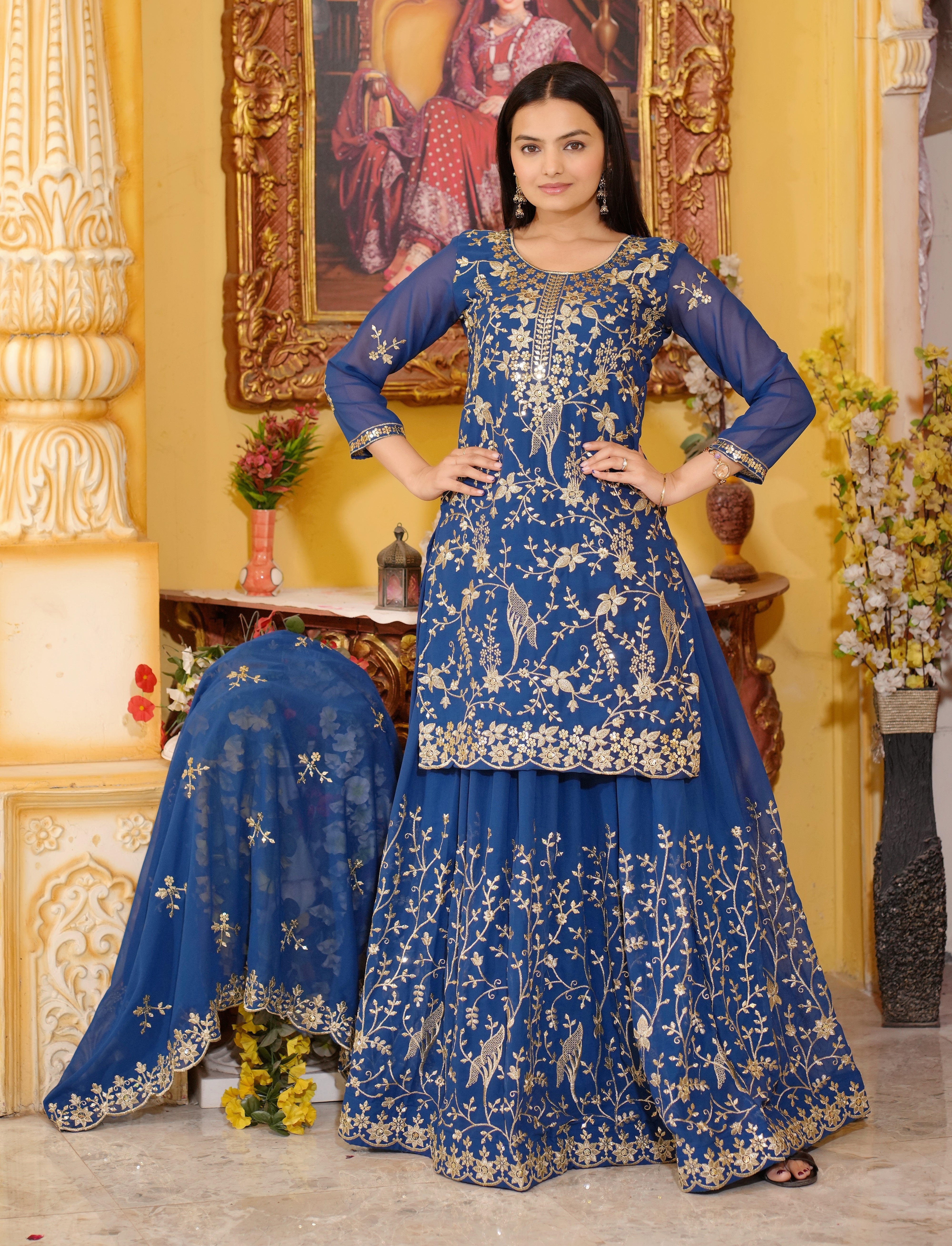 Designer Party Wear Lehenga Suit With Sequence Embroidered Work