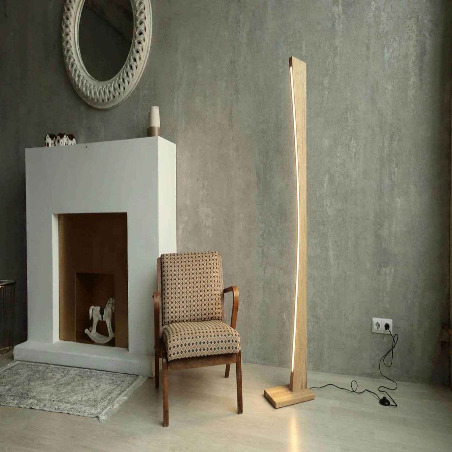 Arcus Wooden Floor Lamp - 24 Watt